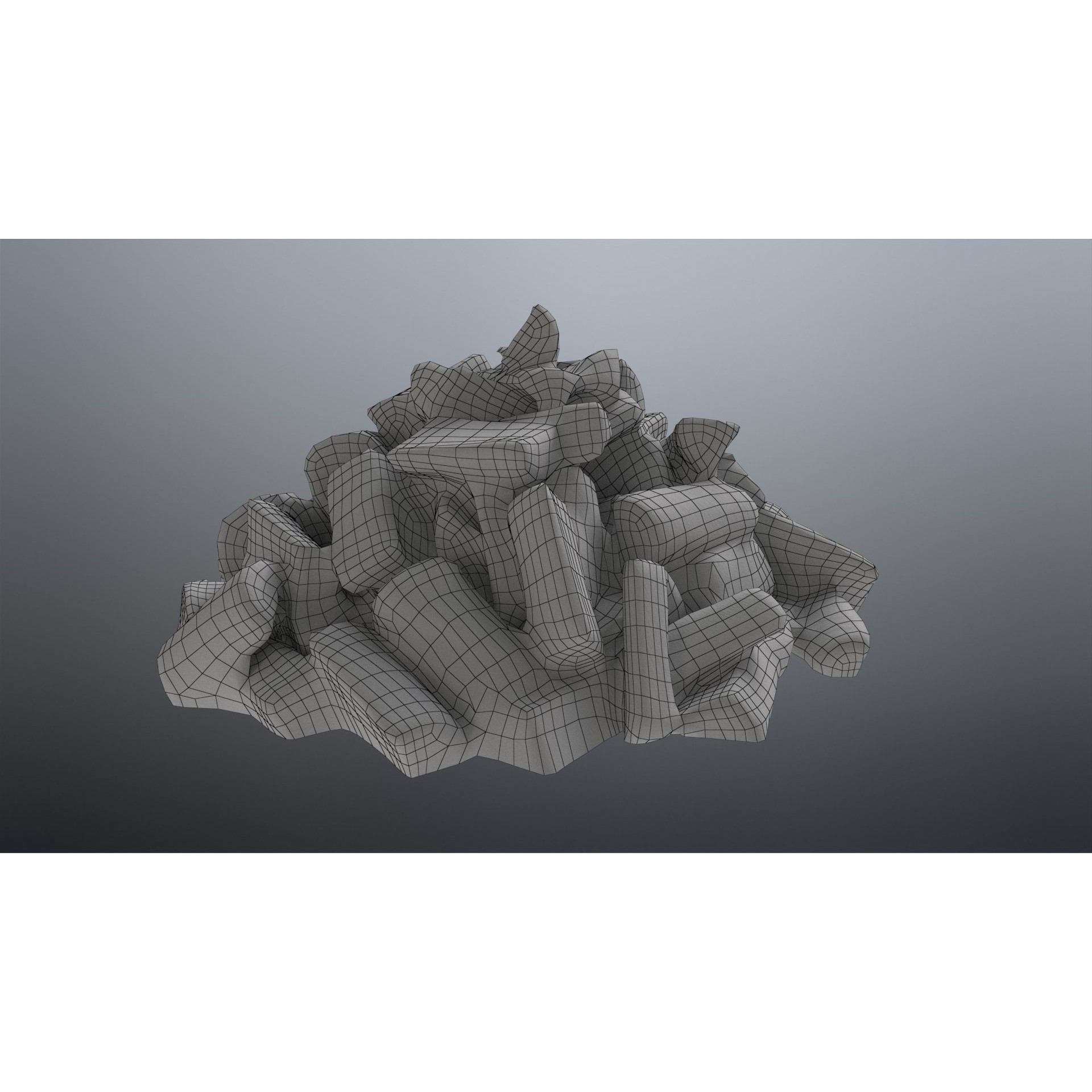 Firewood Pile - Low-Poly Game-Ready 3D Model - View 12