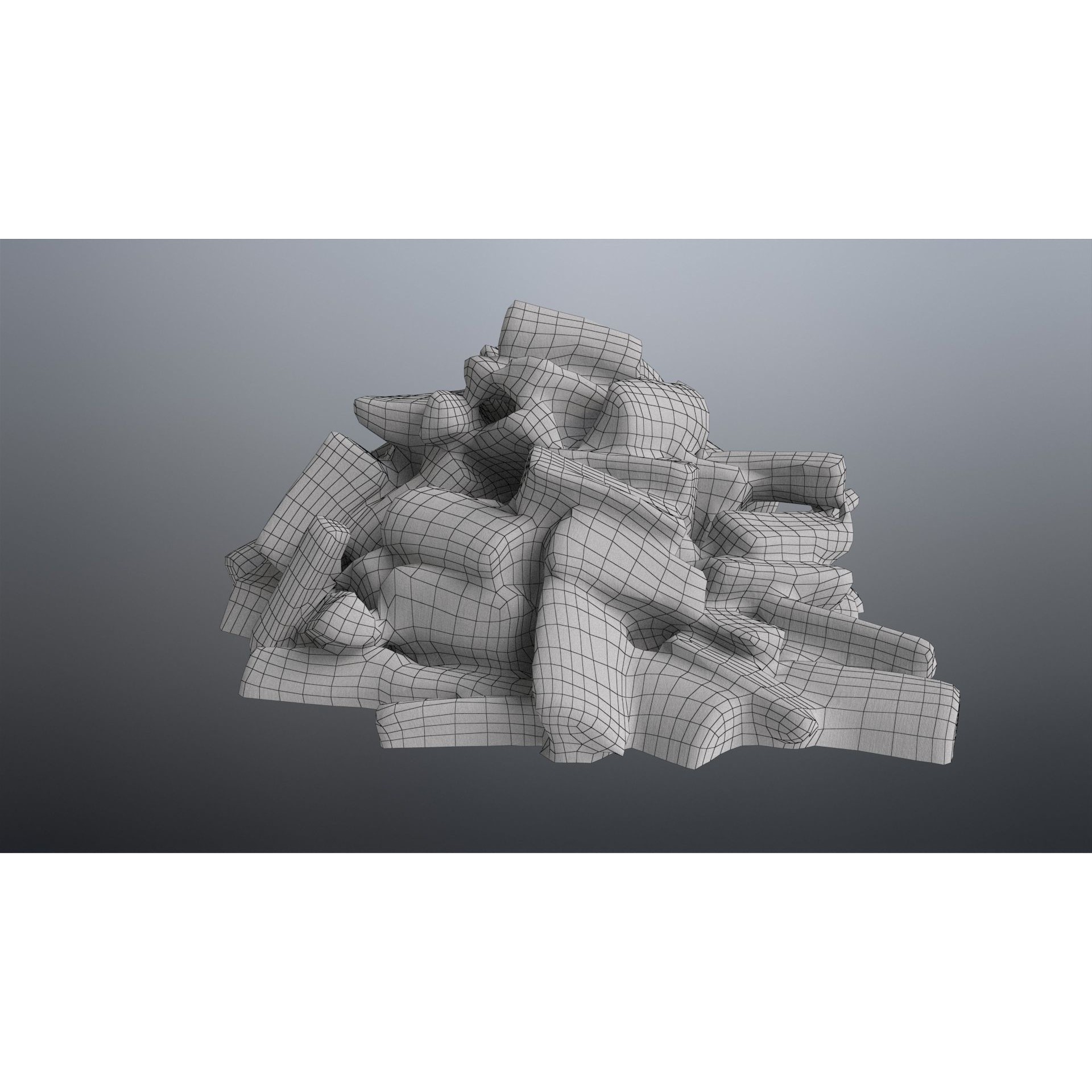 Firewood Pile - Low-Poly Game-Ready 3D Model - View 13