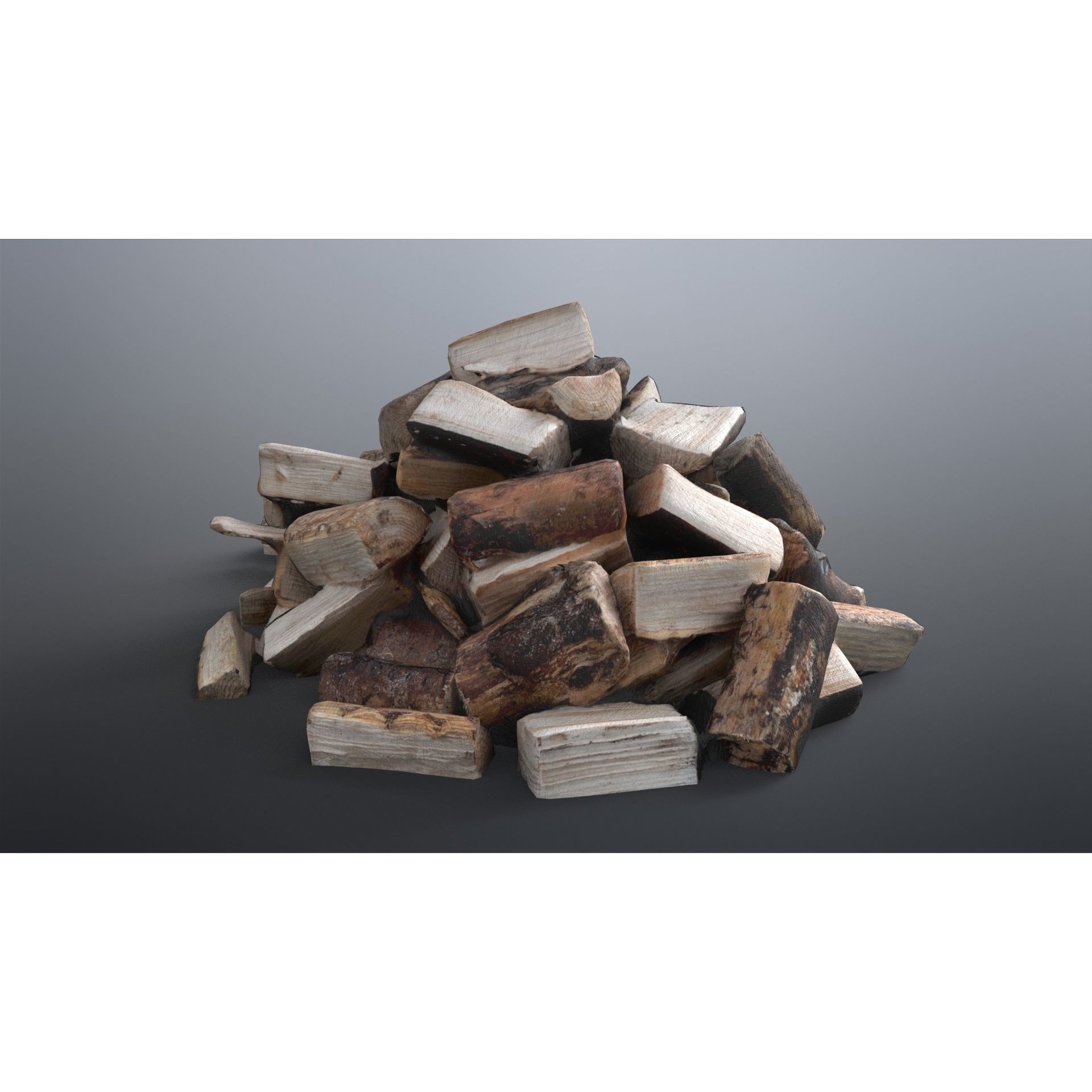 Firewood Pile - Low-Poly Game-Ready 3D Model - View 3
