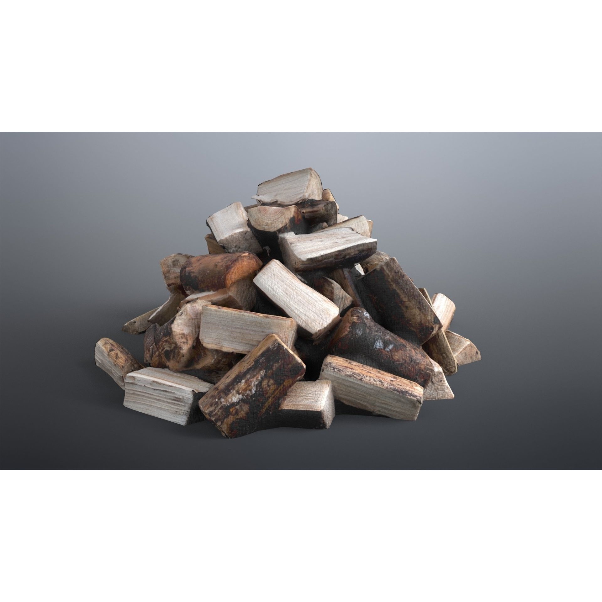 Firewood Pile - Low-Poly Game-Ready 3D Model - View 4