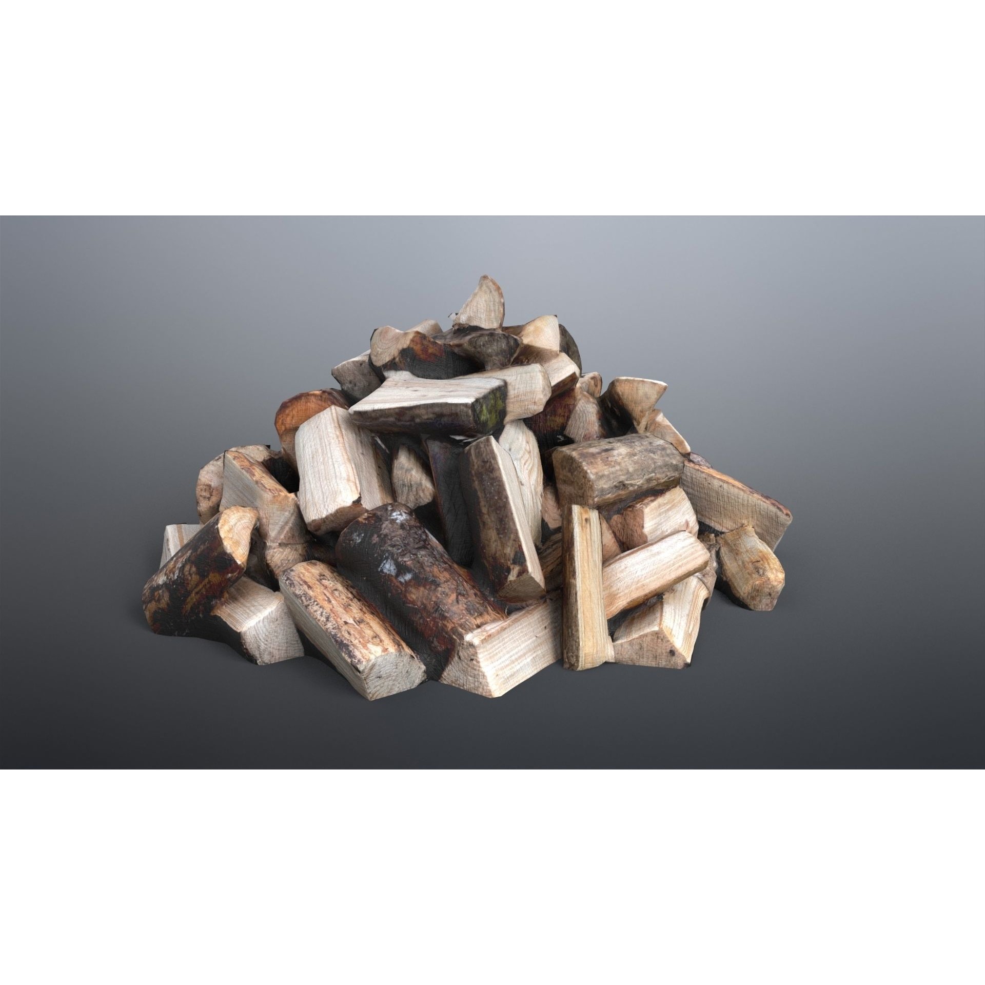 Firewood Pile - Low-Poly Game-Ready 3D Model - View 5