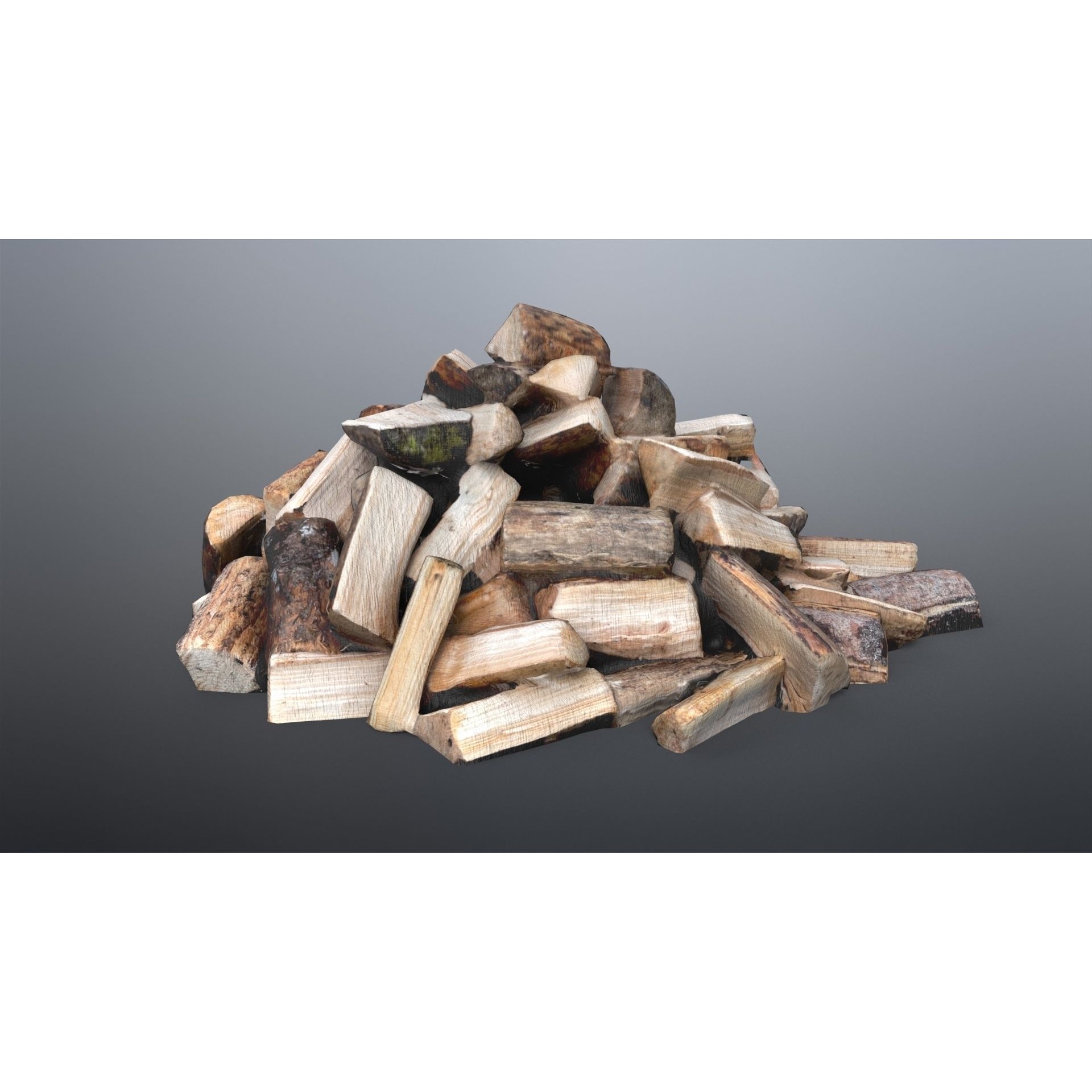 Firewood Pile - Low-Poly Game-Ready 3D Model - View 6