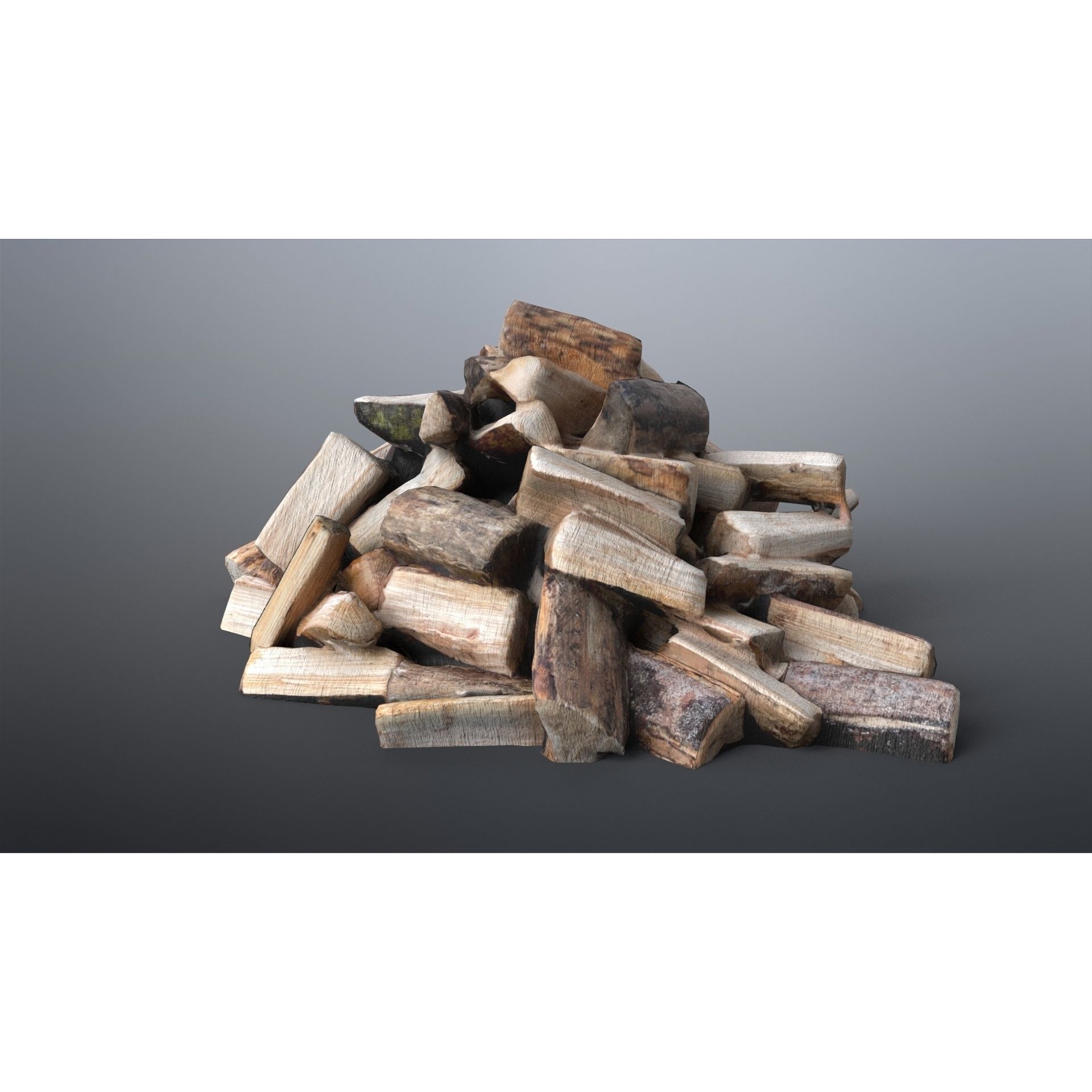 Firewood Pile - Low-Poly Game-Ready 3D Model - View 7