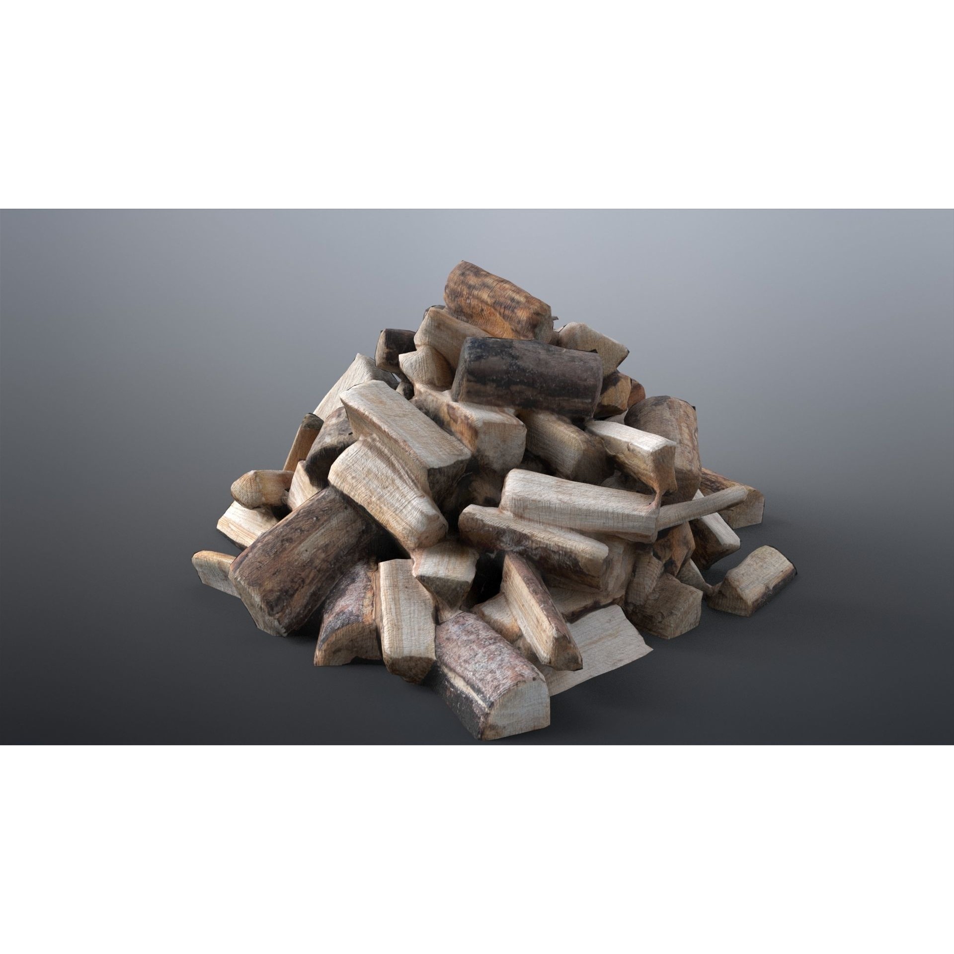 Firewood Pile - Low-Poly Game-Ready 3D Model - View 8