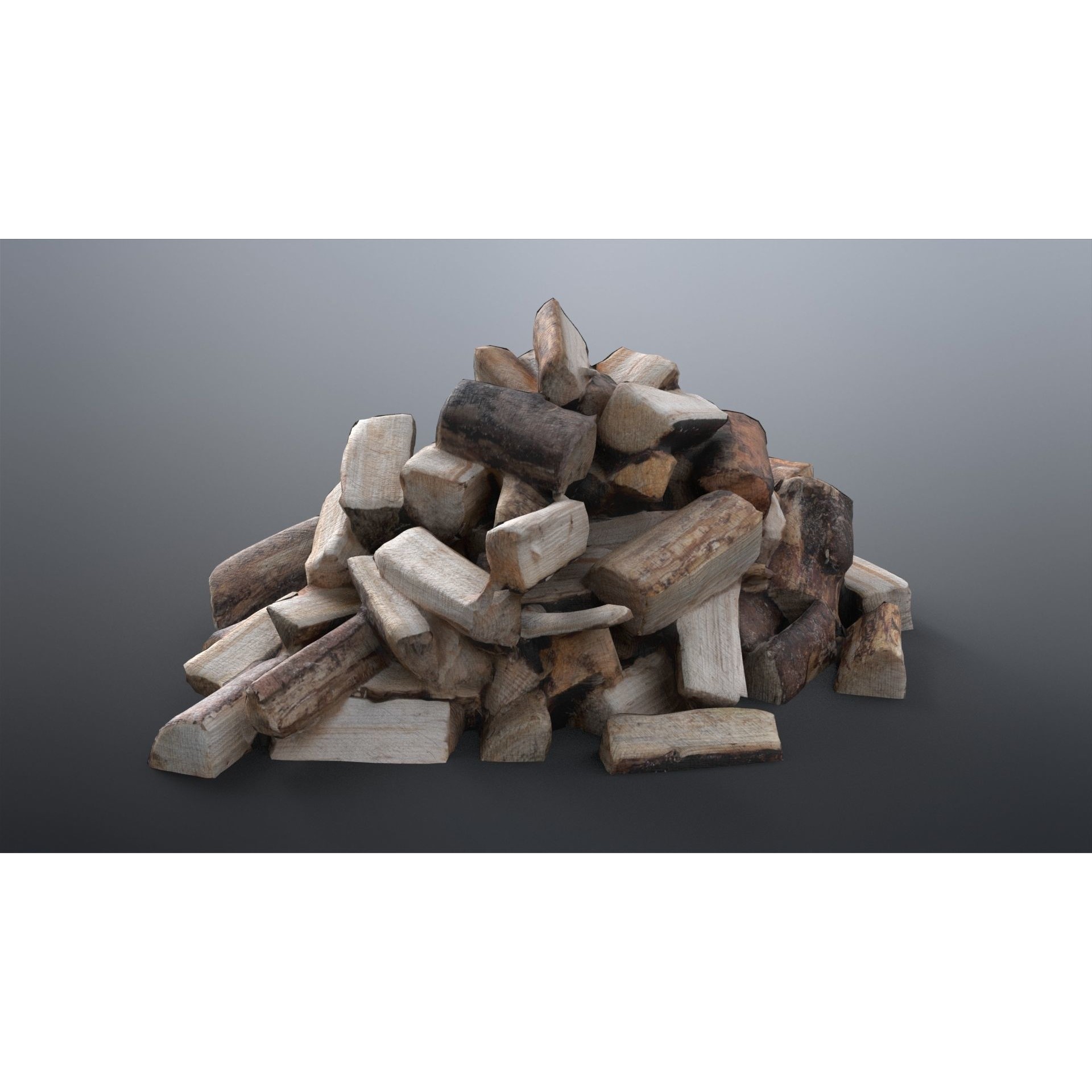 Firewood Pile - Low-Poly Game-Ready 3D Model - View 9