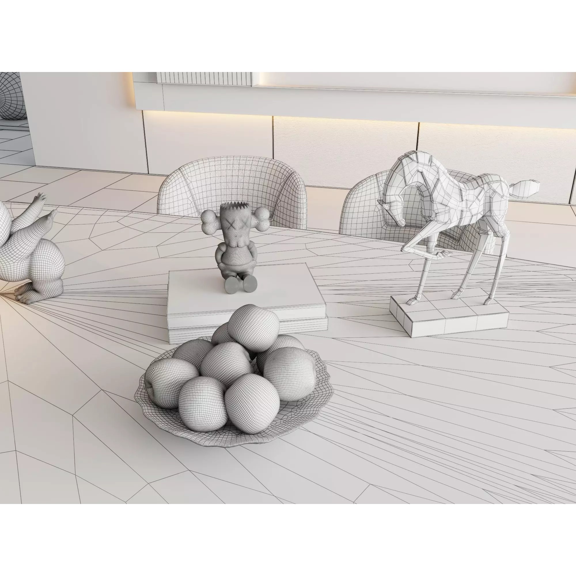 Luxury Modern Living Room Interior Pack - Low-Poly Game-Ready 3D Model