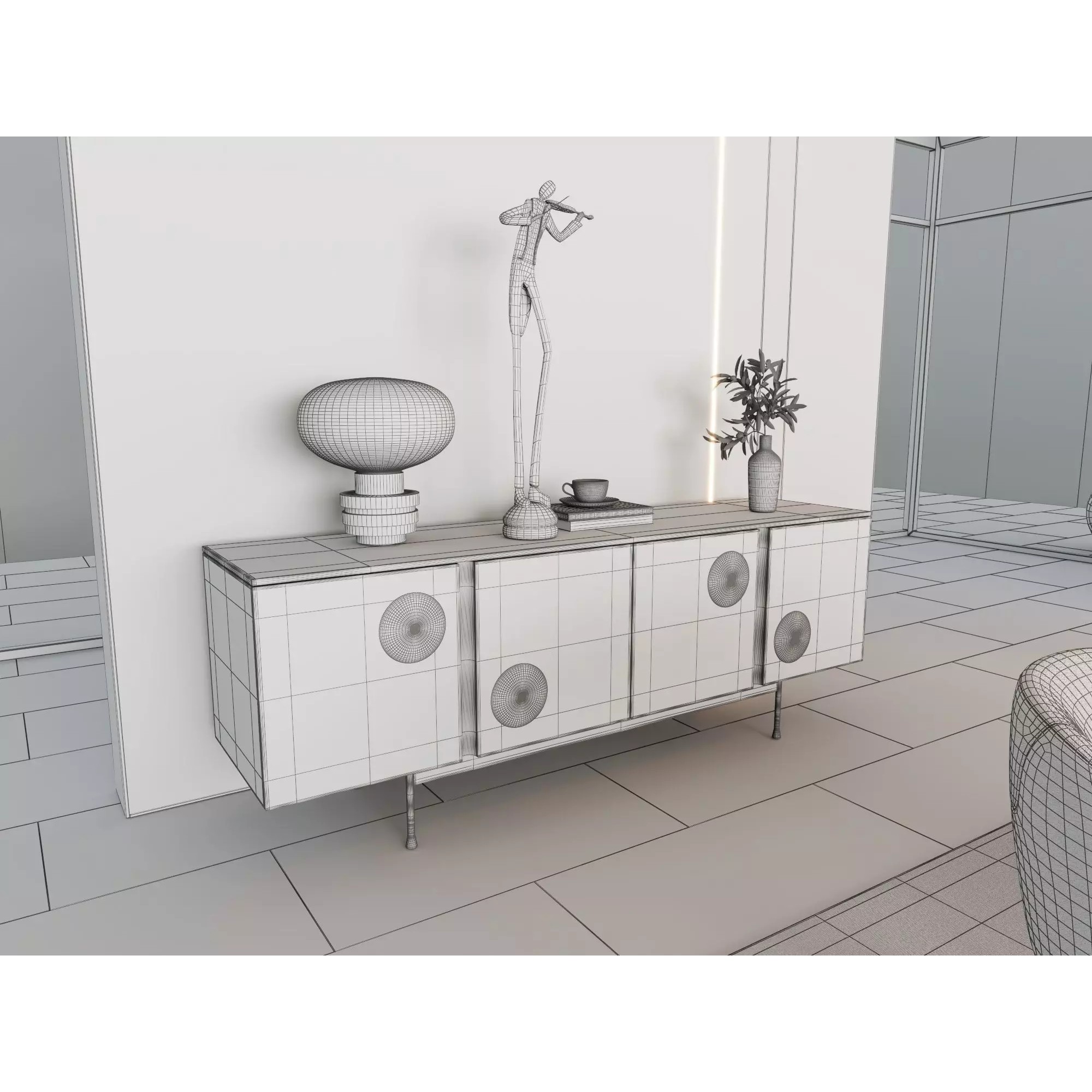 Luxury Modern Living Room Interior Pack - Low-Poly Game-Ready 3D Model - View 18