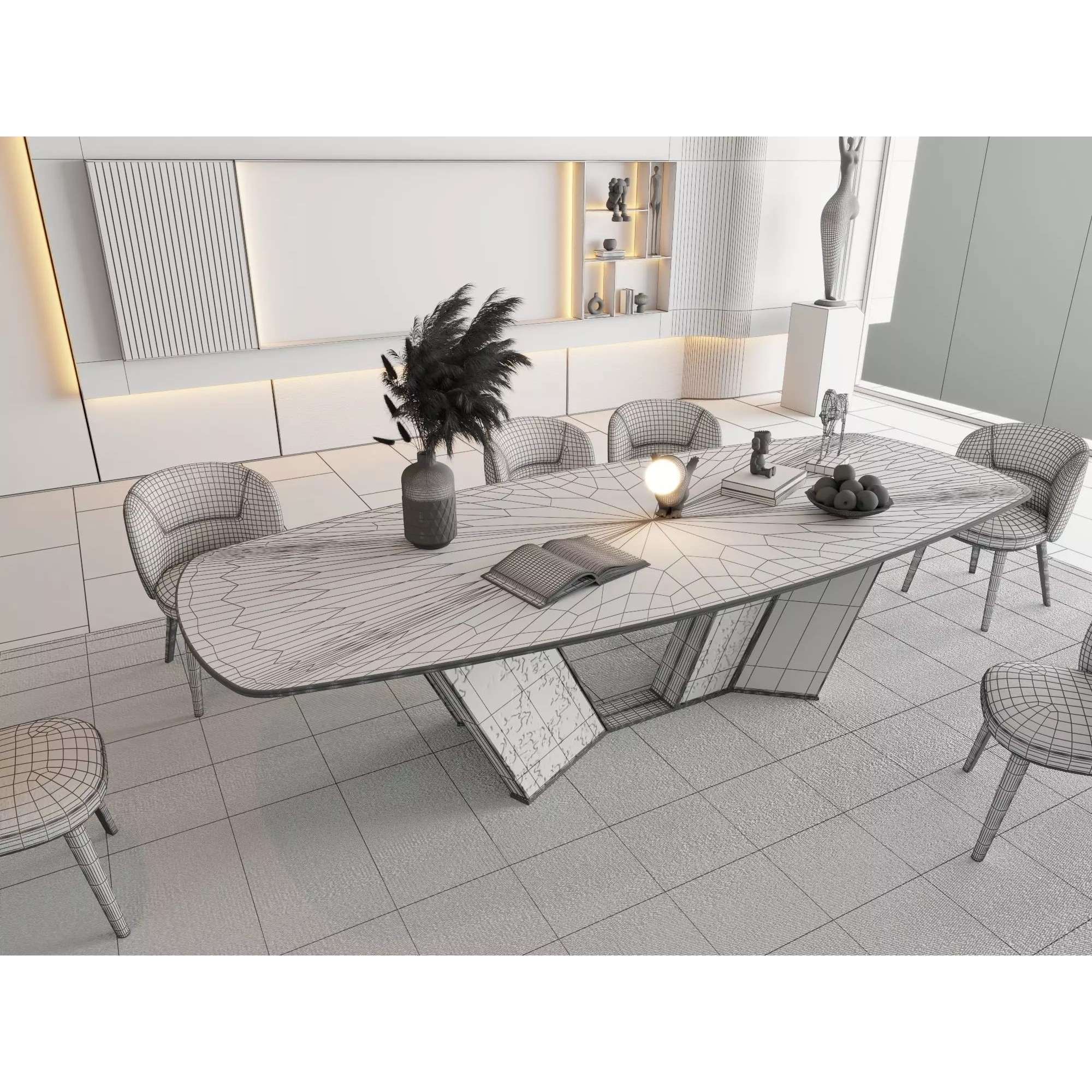 Luxury Modern Living Room Interior Pack - Low-Poly Game-Ready 3D Model - View 19