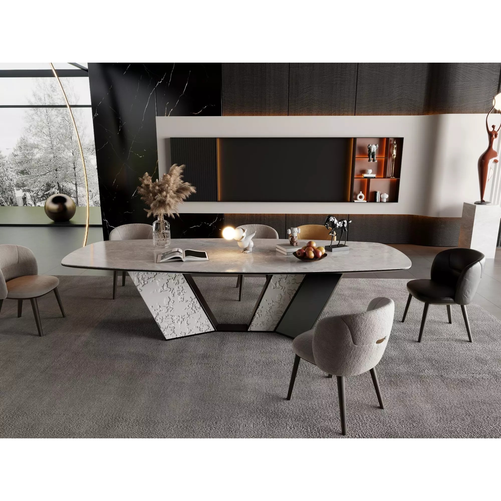 Luxury Modern Living Room Interior Pack - Low-Poly Game-Ready 3D Model - View 6