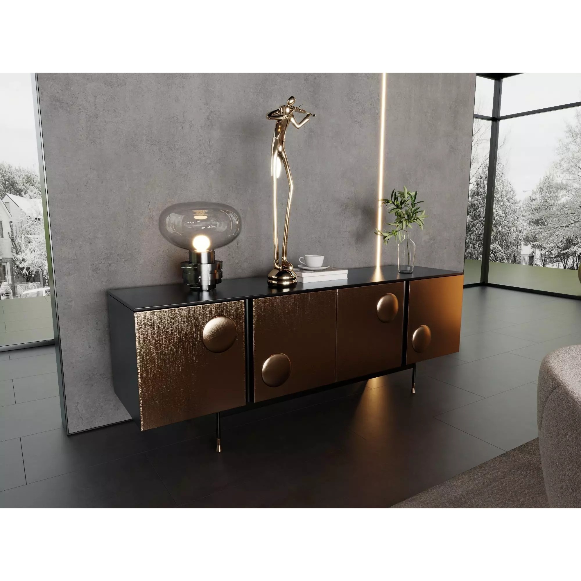 Luxury Modern Living Room Interior Pack - Low-Poly Game-Ready 3D Model - View 8