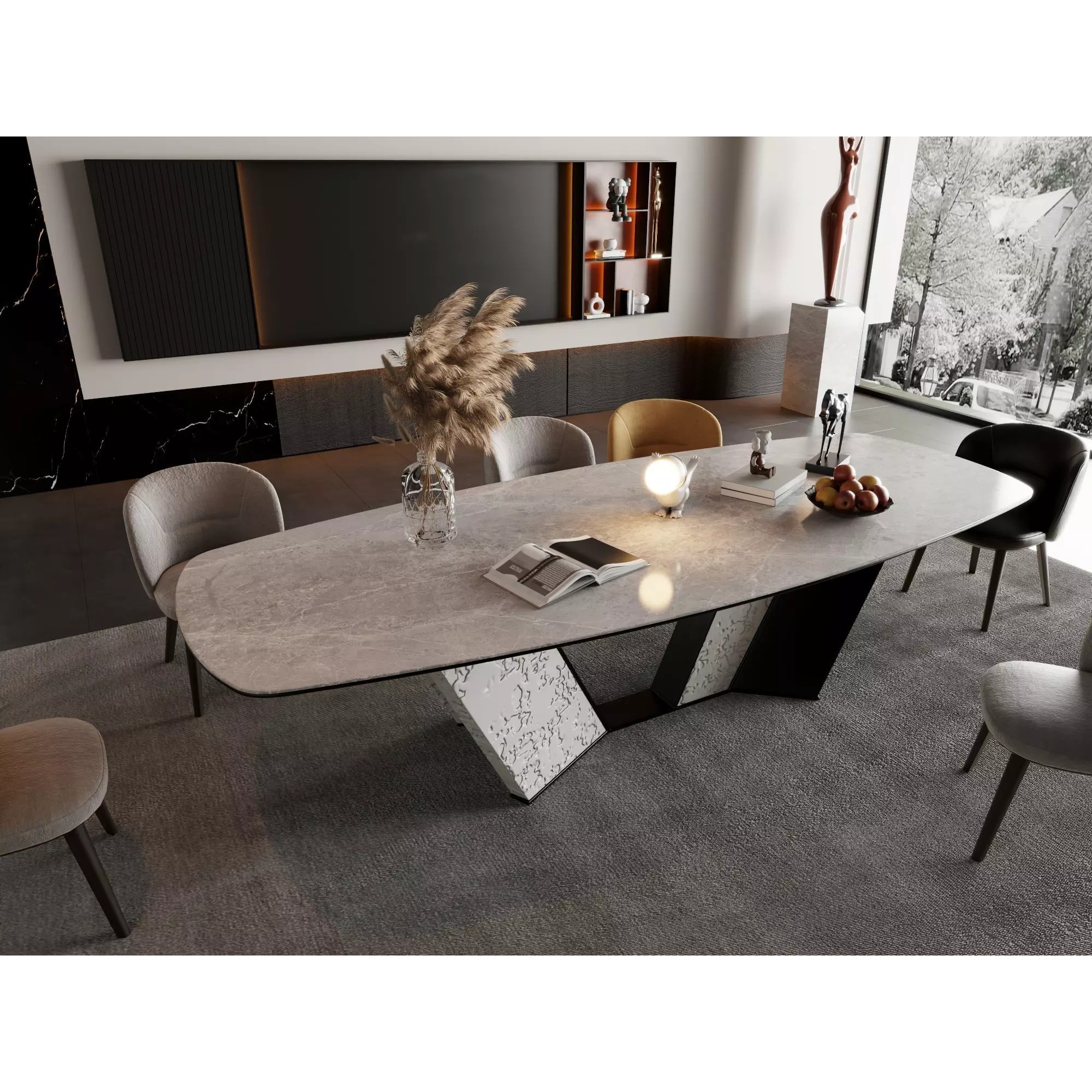 Luxury Modern Living Room Interior Pack - Low-Poly Game-Ready 3D Model - View 9