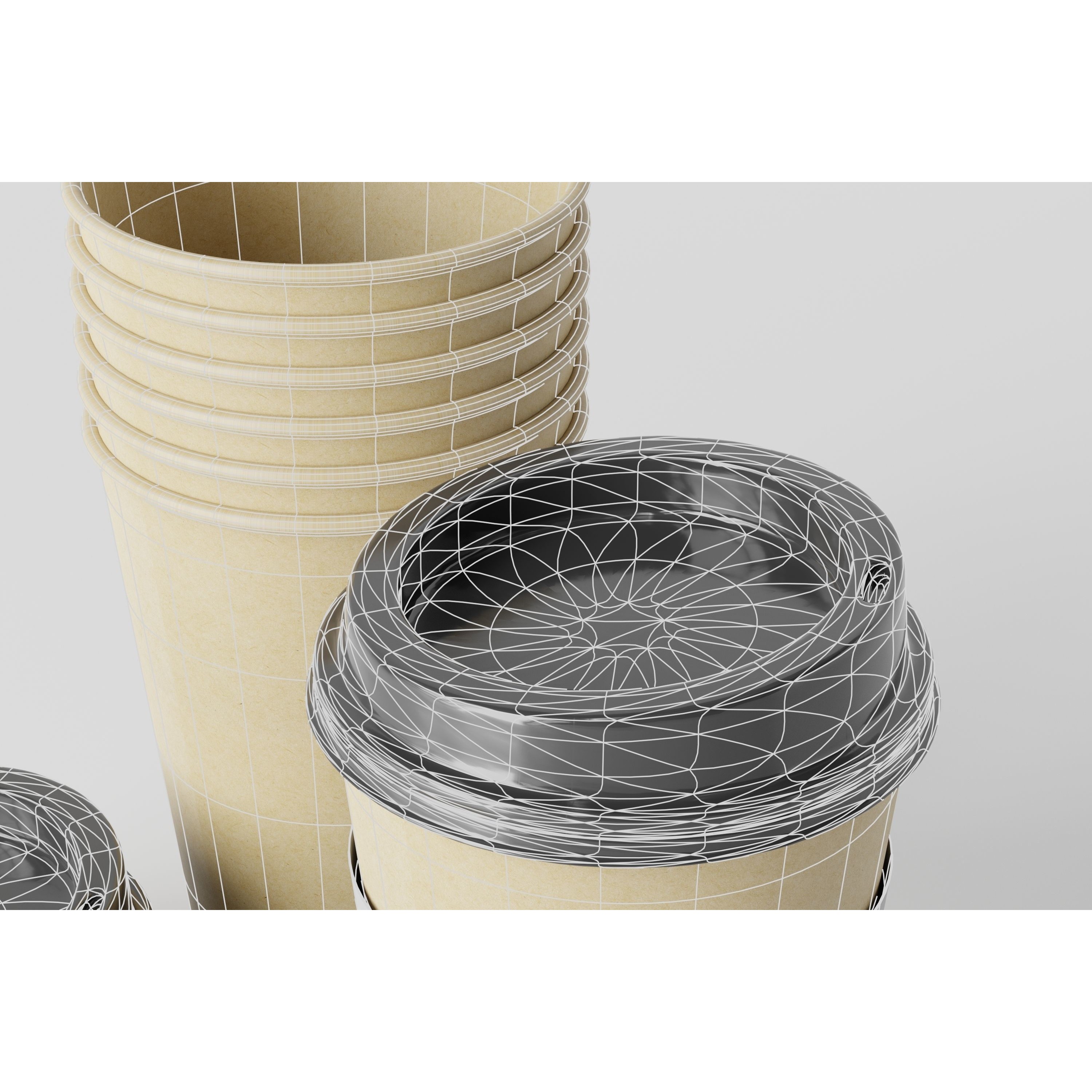 Paper Cup with Java Jacket - Low-Poly Game-Ready 3D Model - View 13