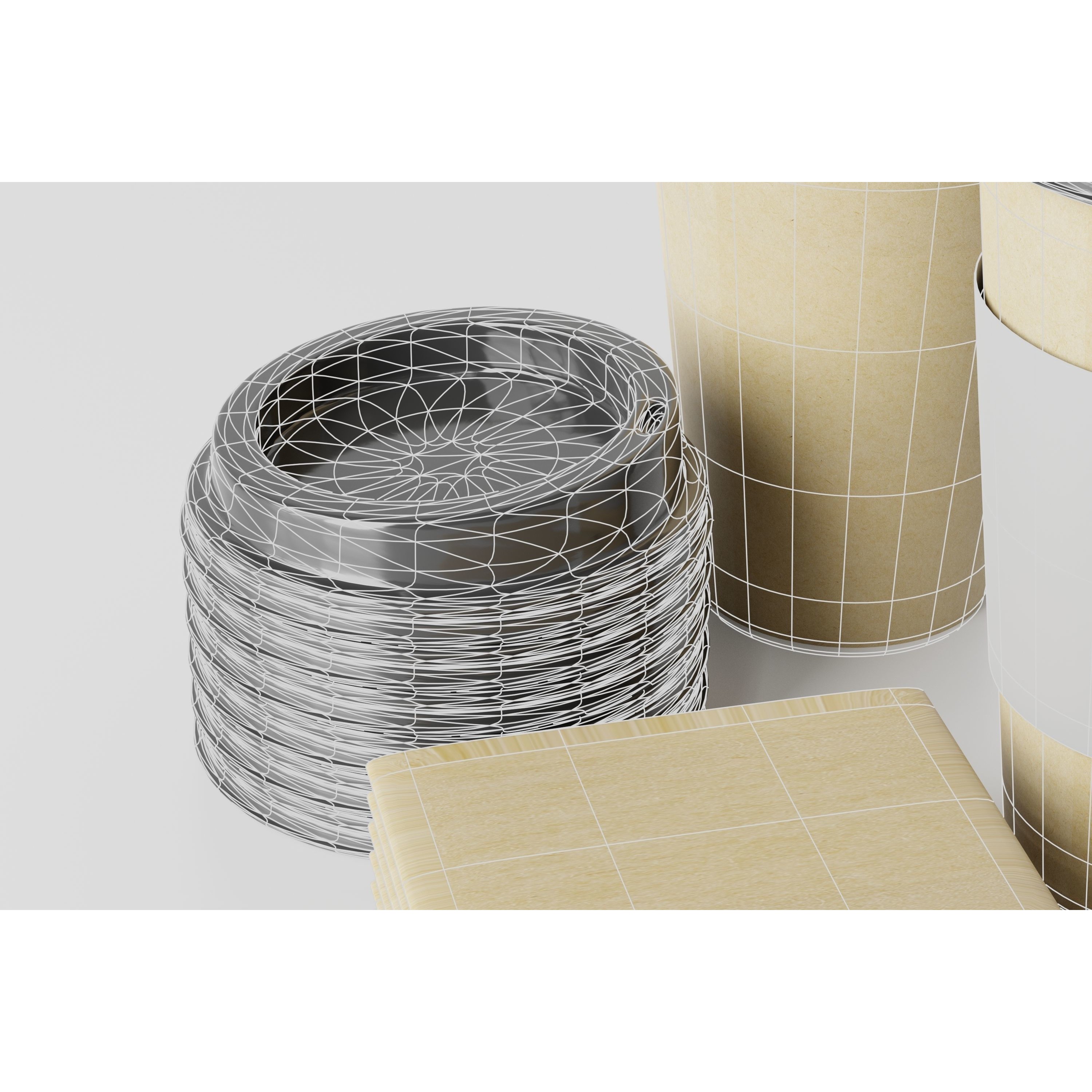 Paper Cup with Java Jacket - Low-Poly Game-Ready 3D Model - View 14