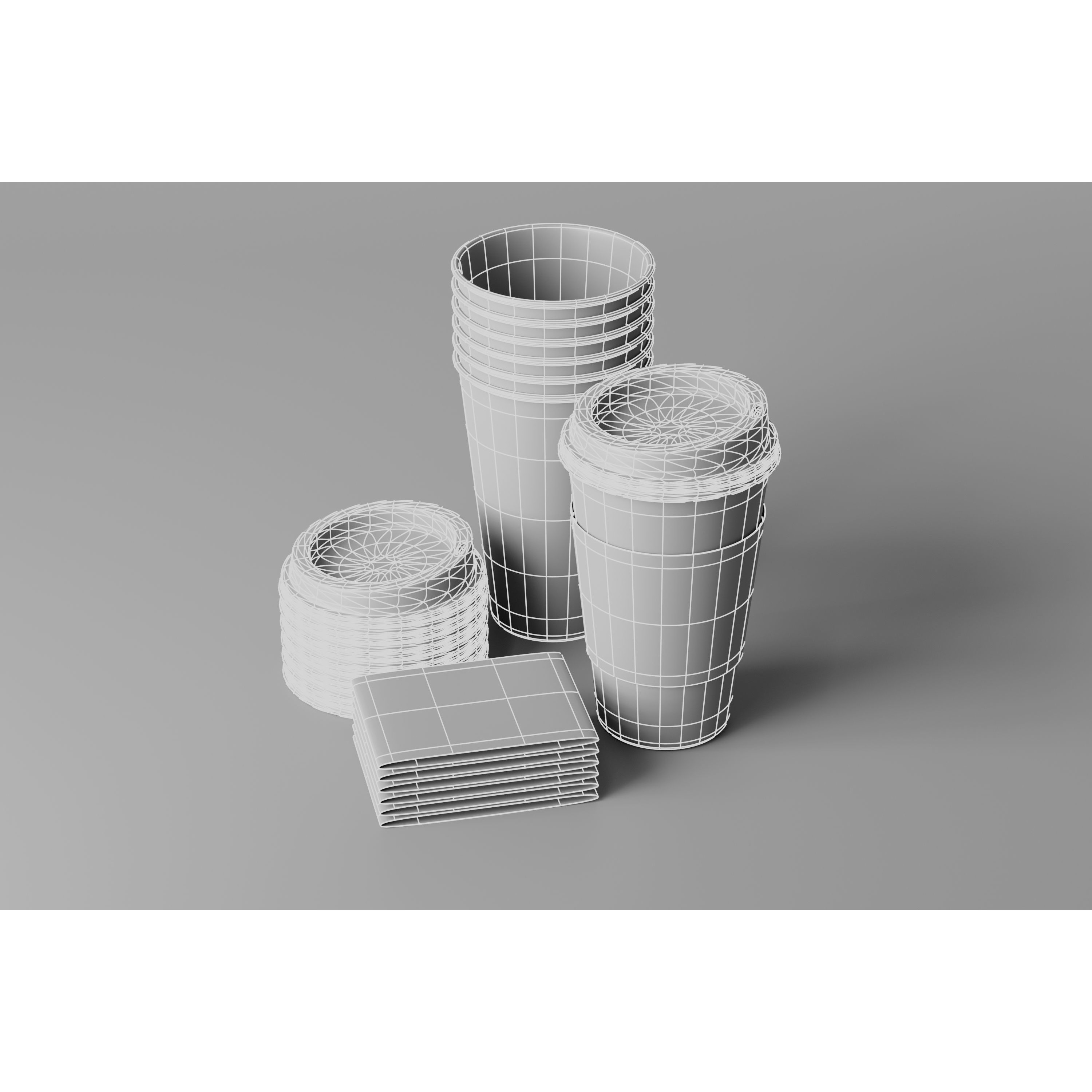 Paper Cup with Java Jacket - Low-Poly Game-Ready 3D Model - View 15