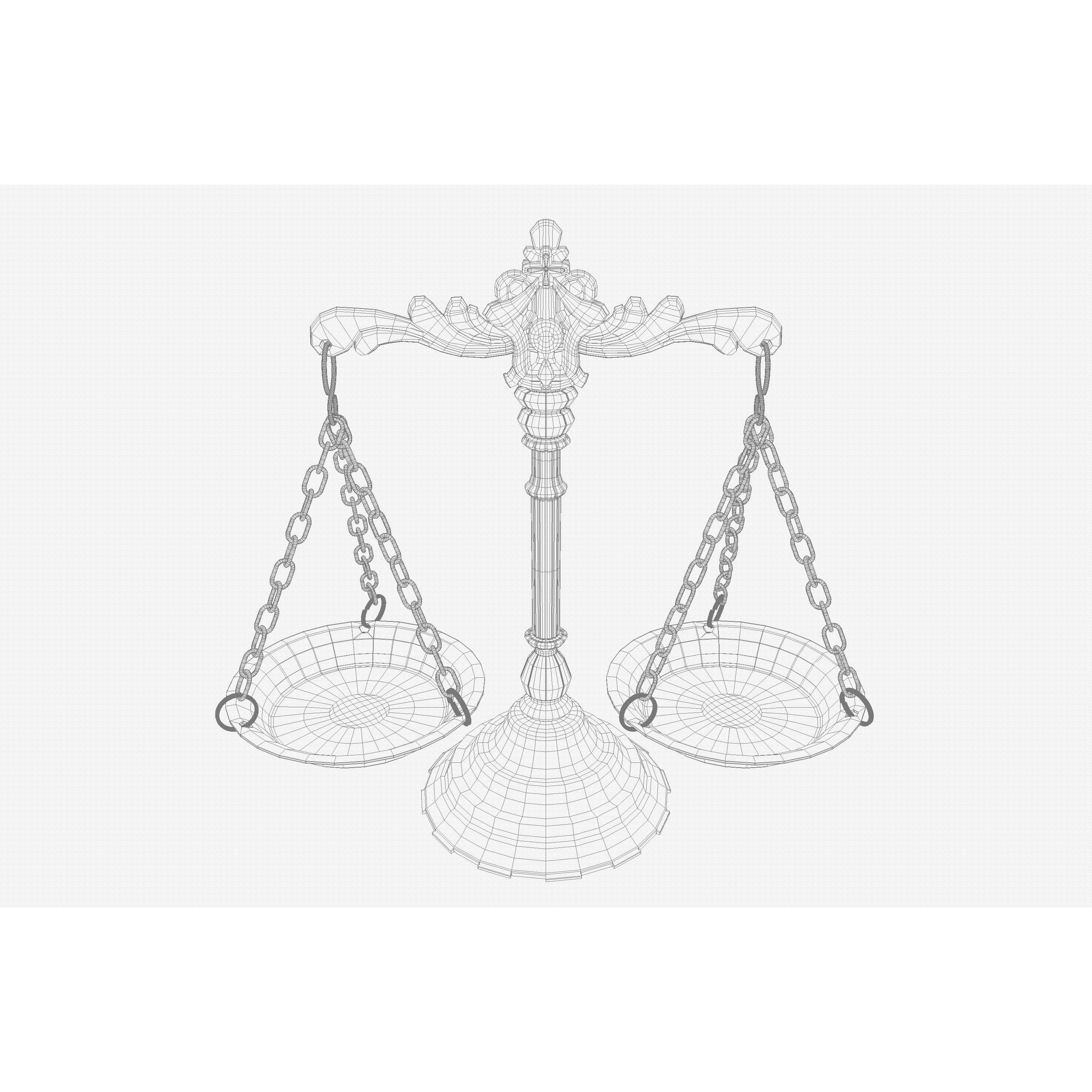 Ornate Justice Scale - Game-Ready 3D Model - View 12