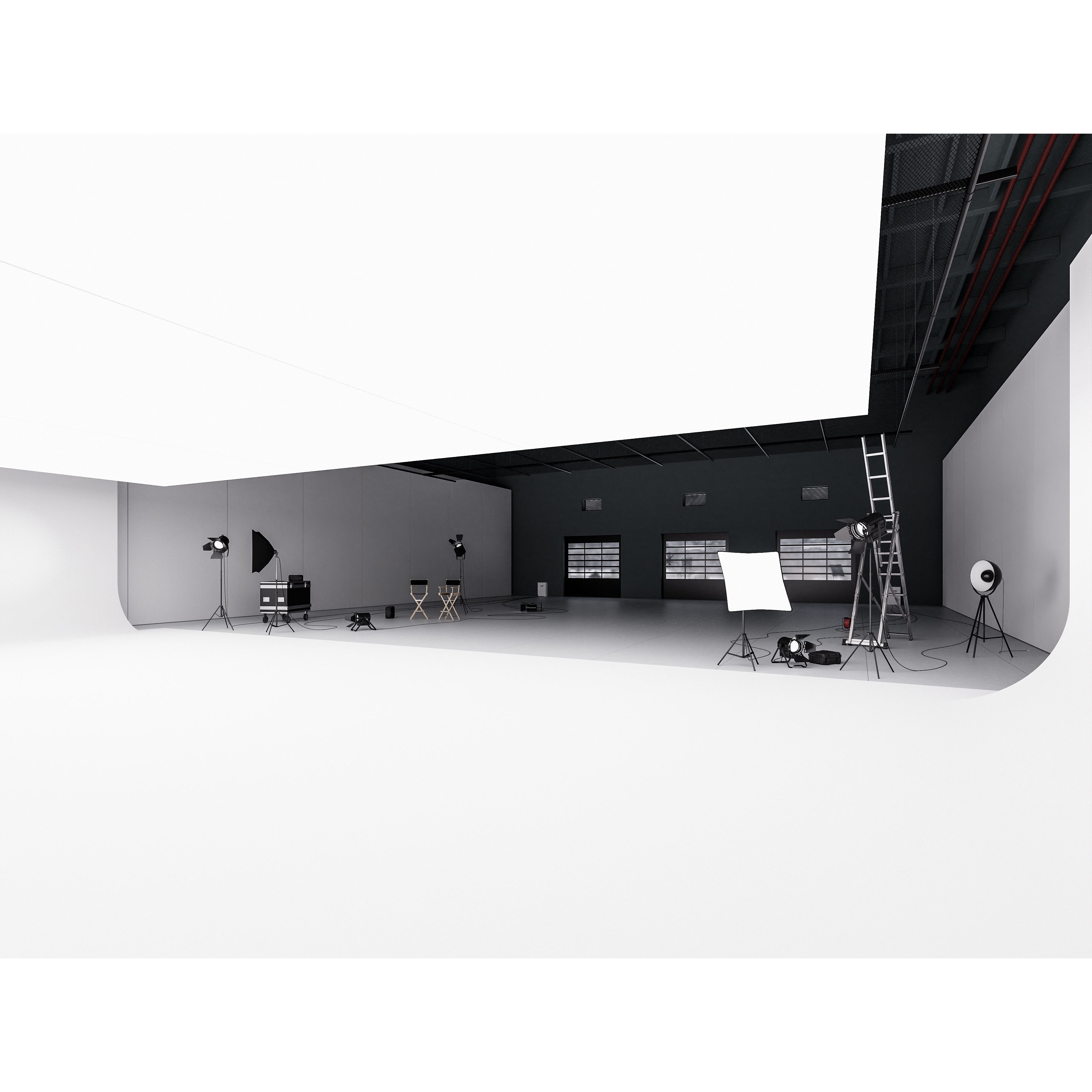 Hangar Studio Interior - Low-Poly Game-Ready 3D Model