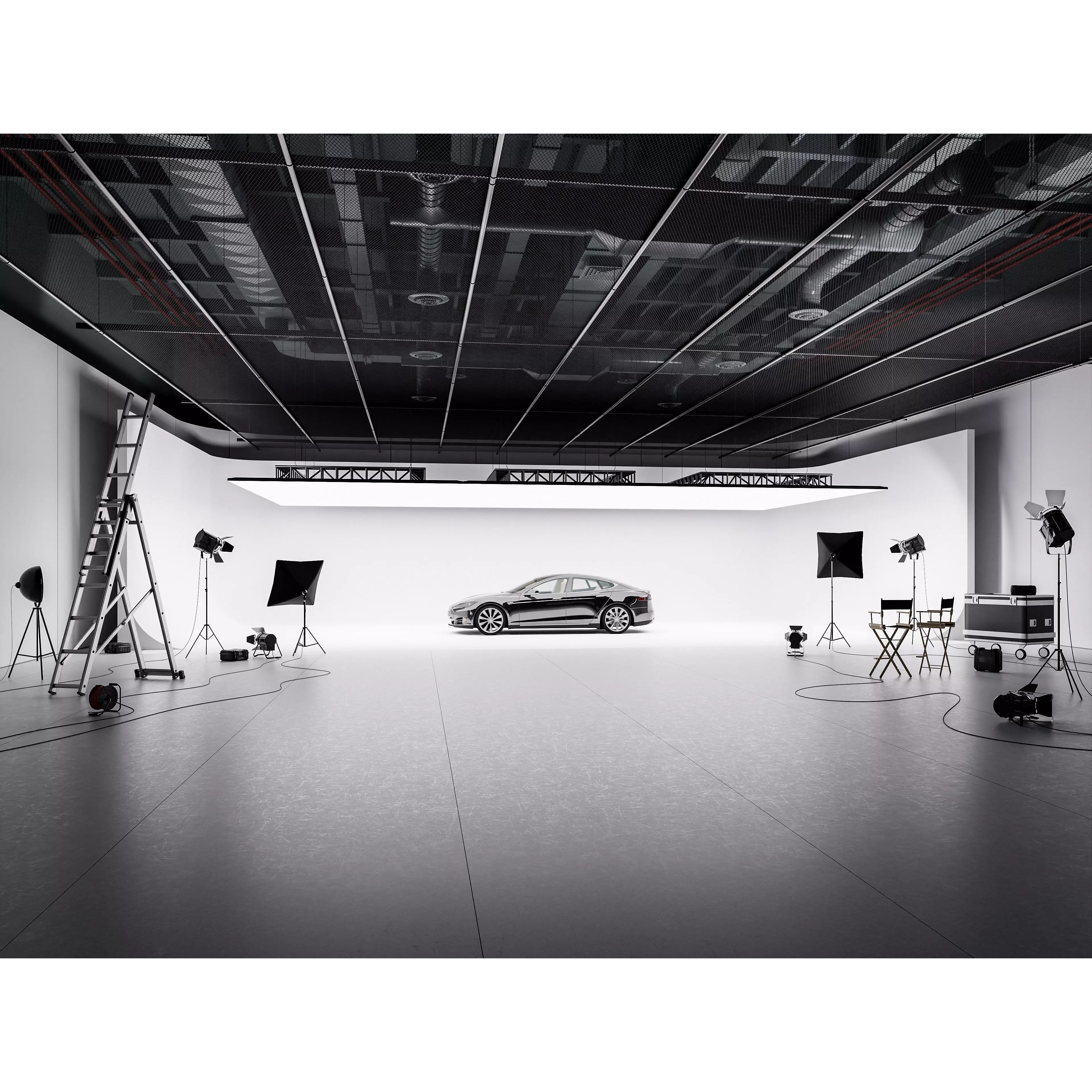 Hangar Studio Interior - Low-Poly Game-Ready 3D Model - View 2