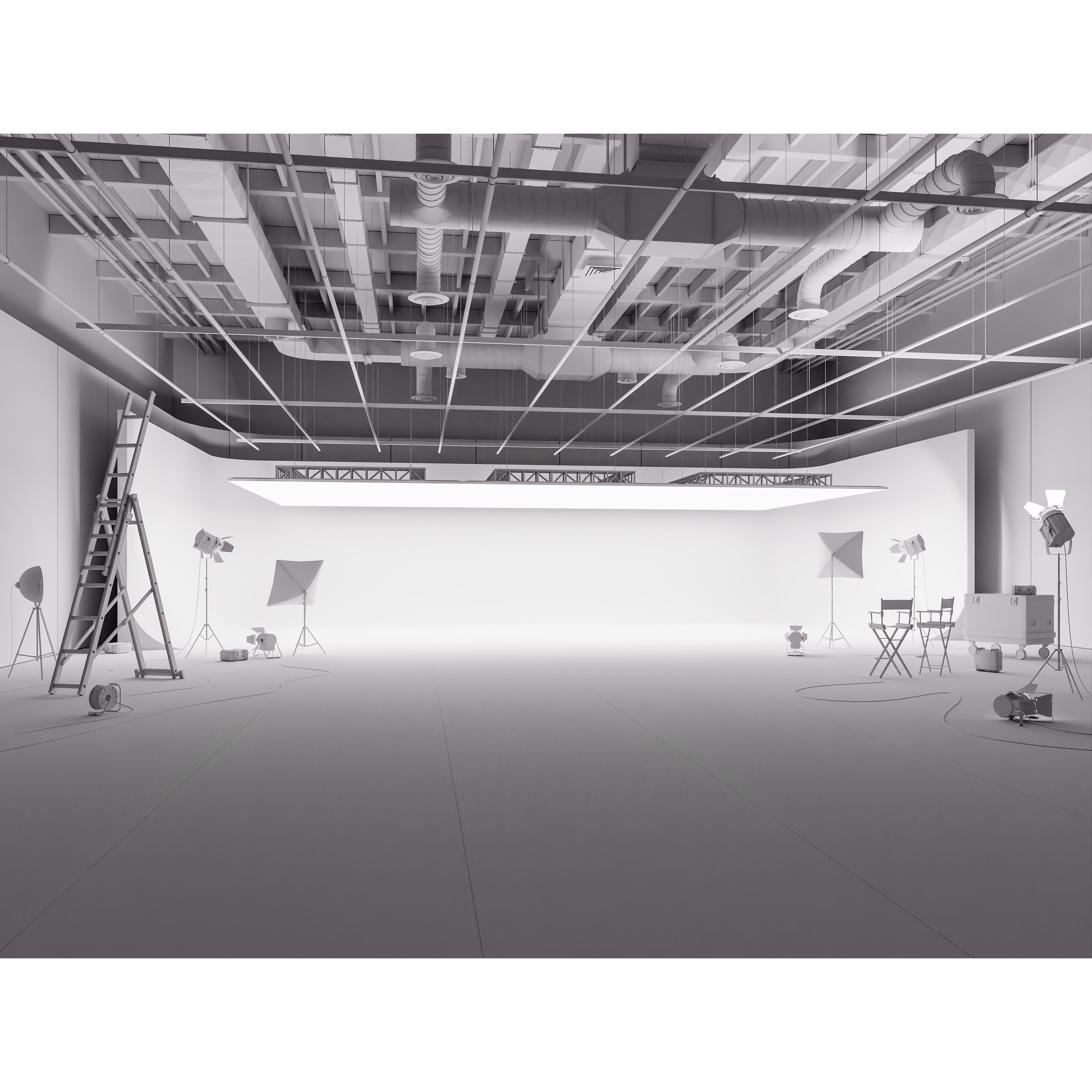 Hangar Studio Interior - Low-Poly Game-Ready 3D Model - View 4