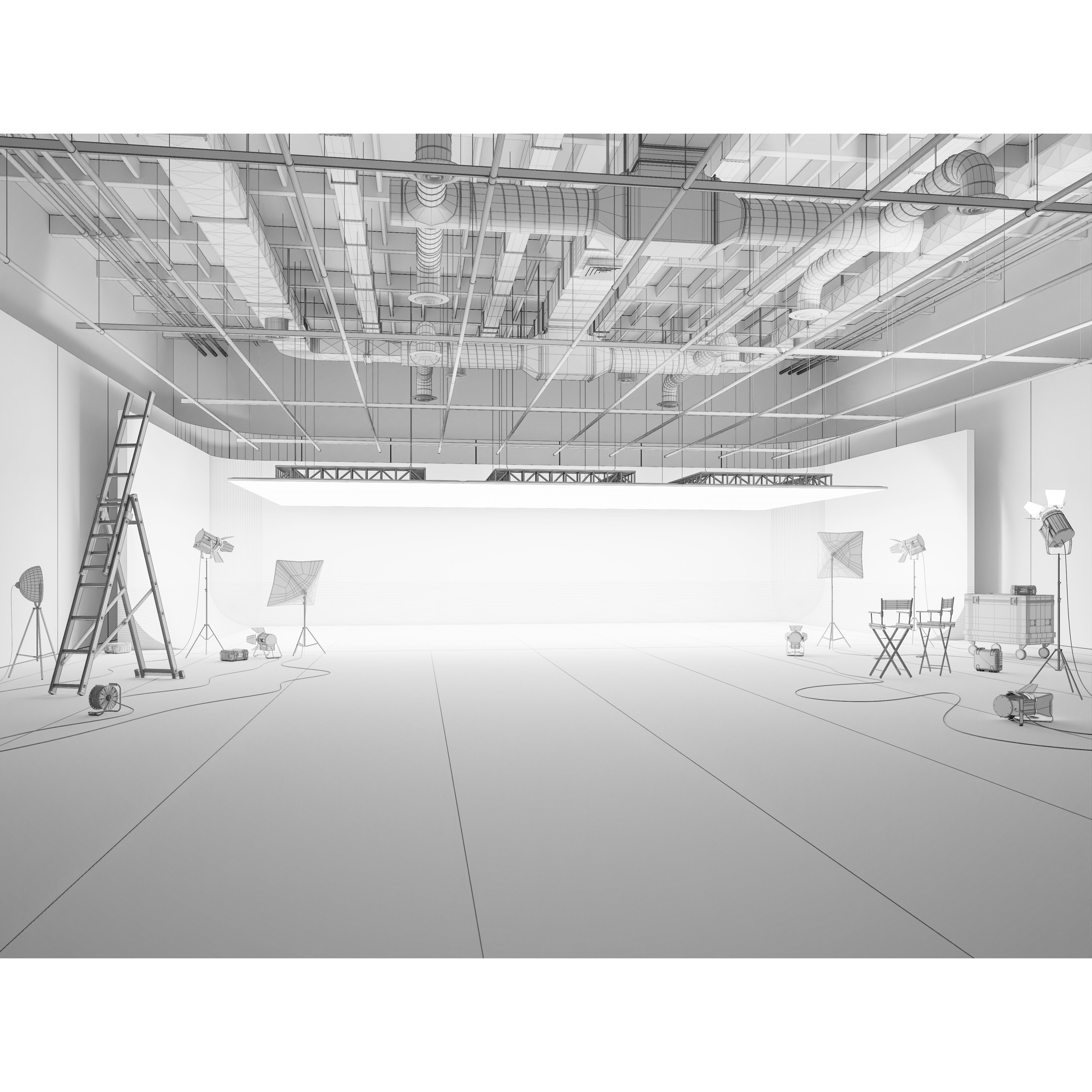 Hangar Studio Interior - Low-Poly Game-Ready 3D Model - View 5