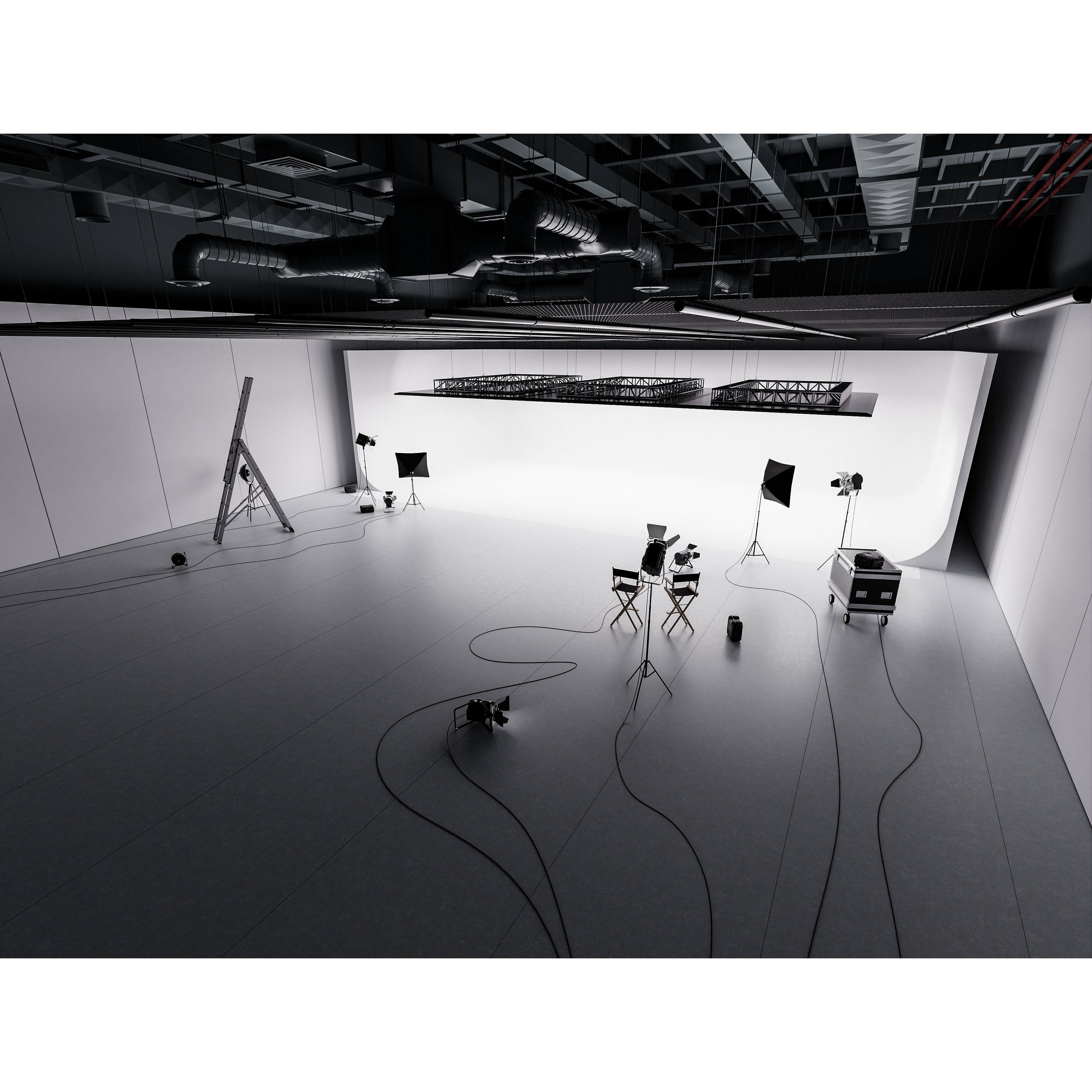 Hangar Studio Interior - Low-Poly Game-Ready 3D Model - View 7