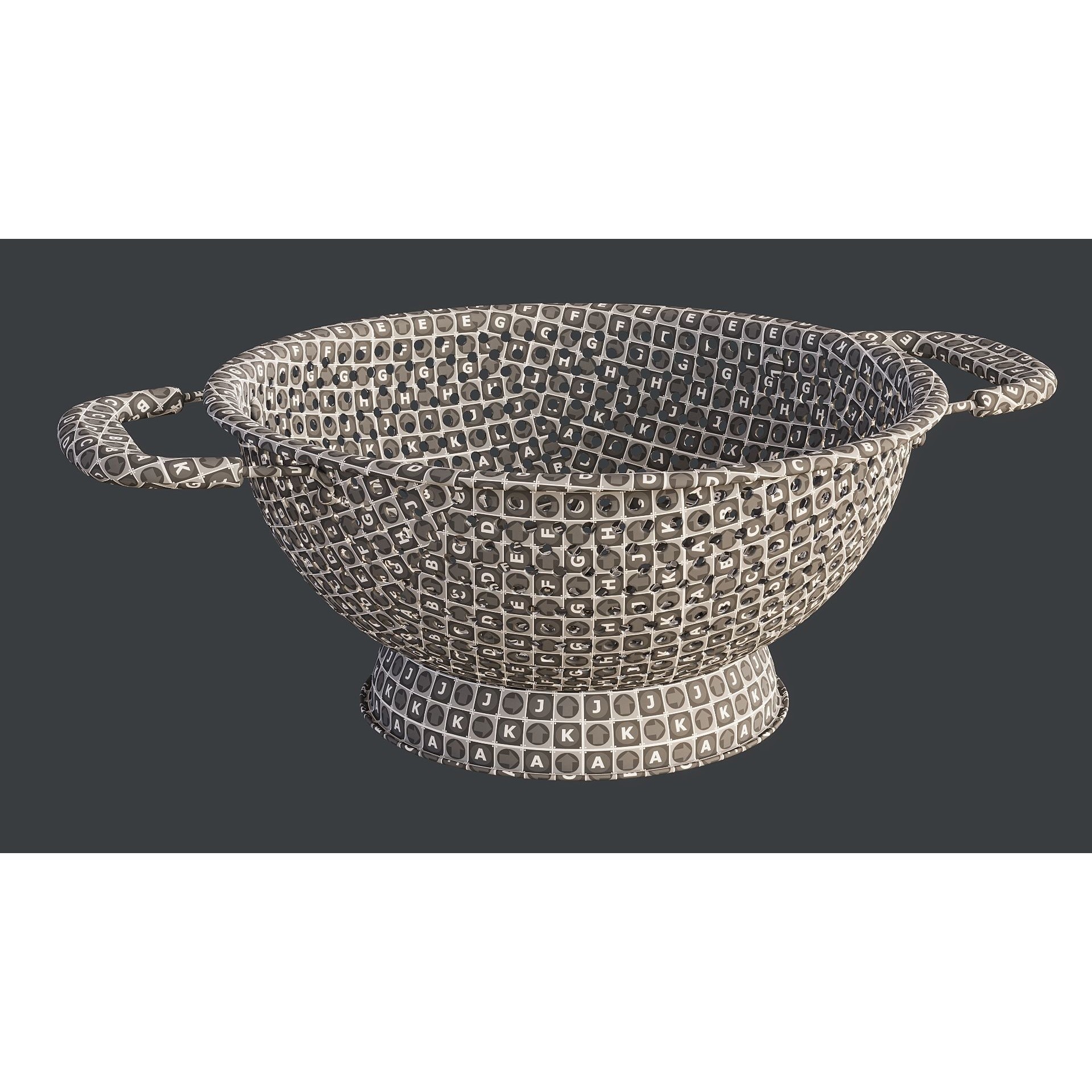 Stainless Steel Colander - PBR Game-Ready 3D Model - View 15