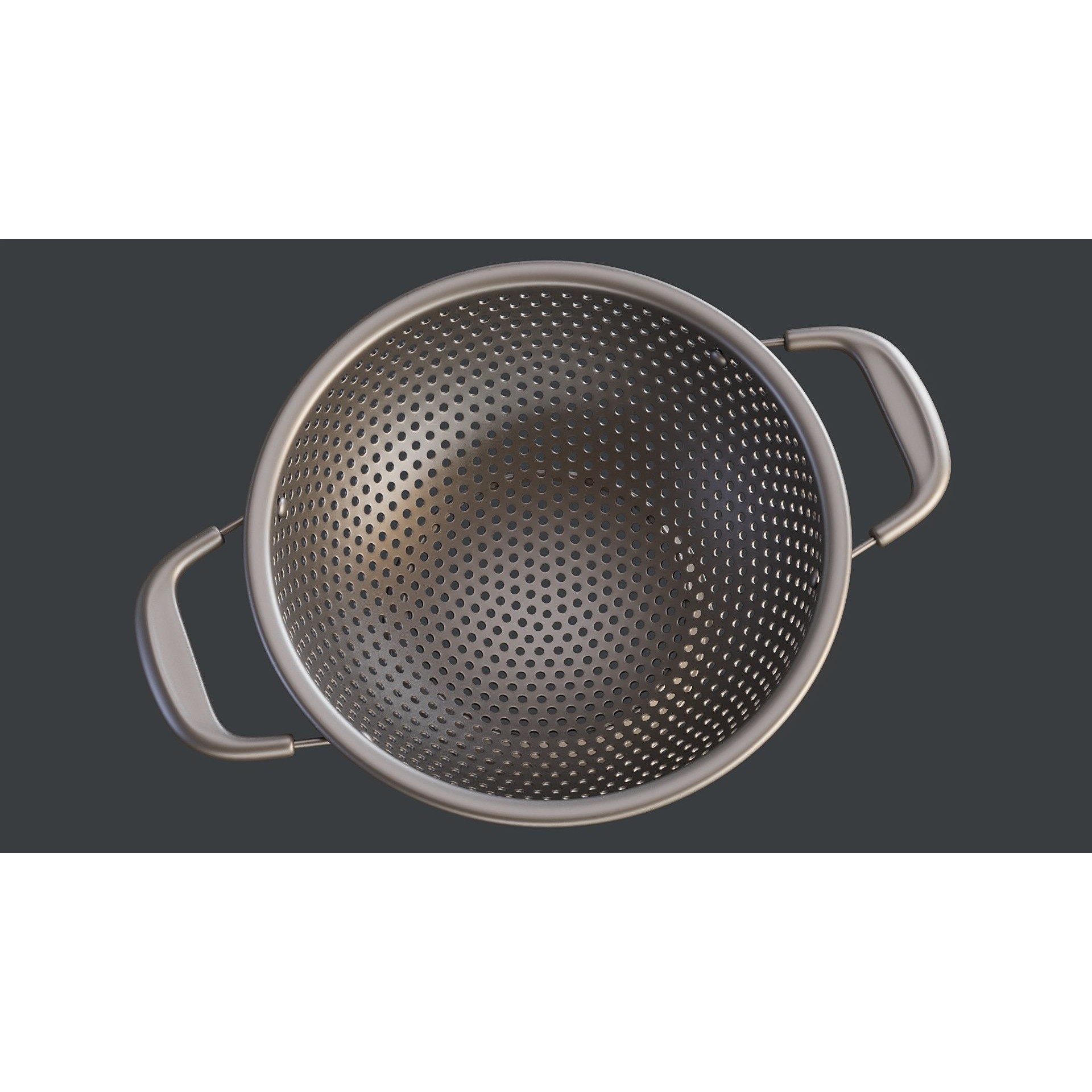Stainless Steel Colander - PBR Game-Ready 3D Model - View 16