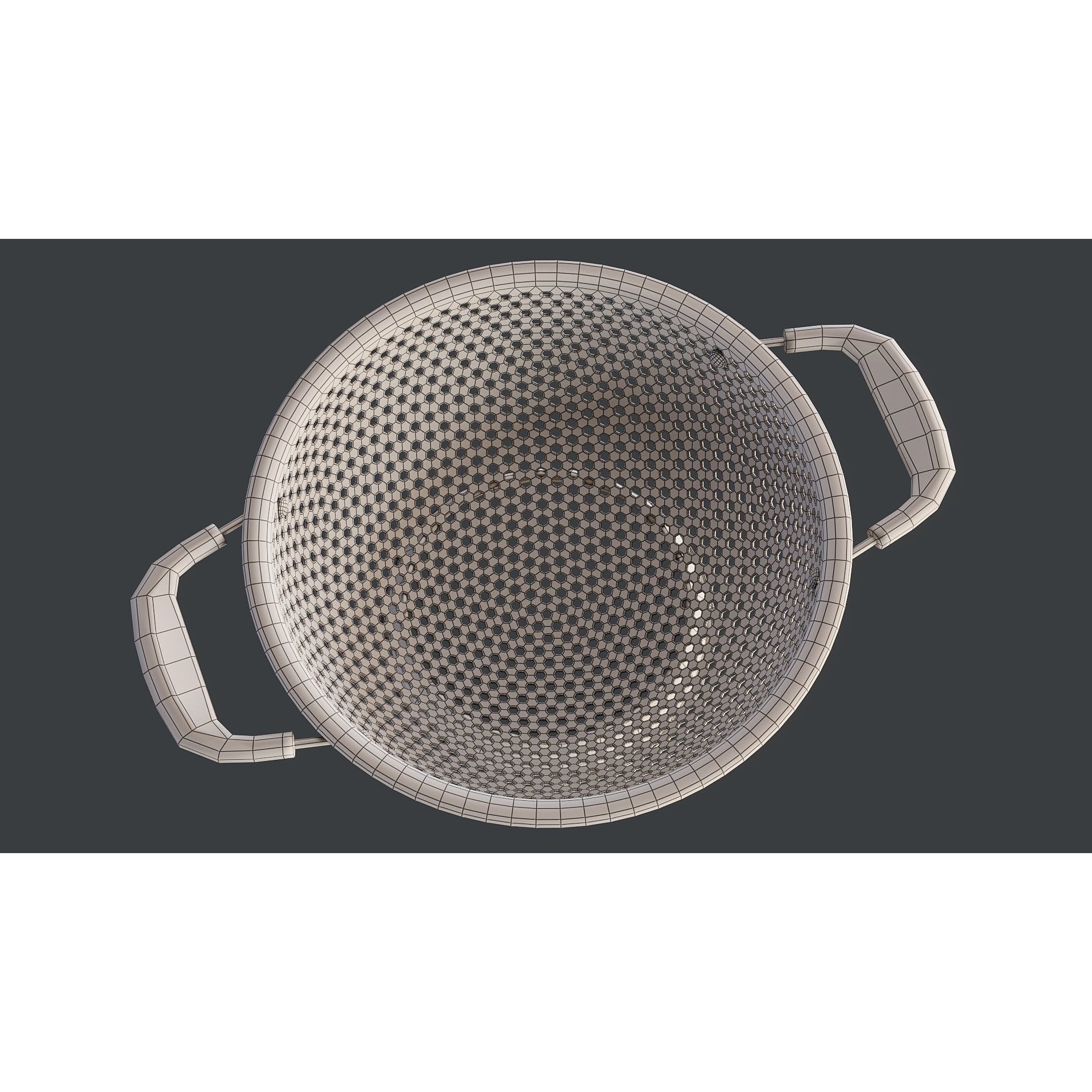 Stainless Steel Colander - PBR Game-Ready 3D Model - View 17