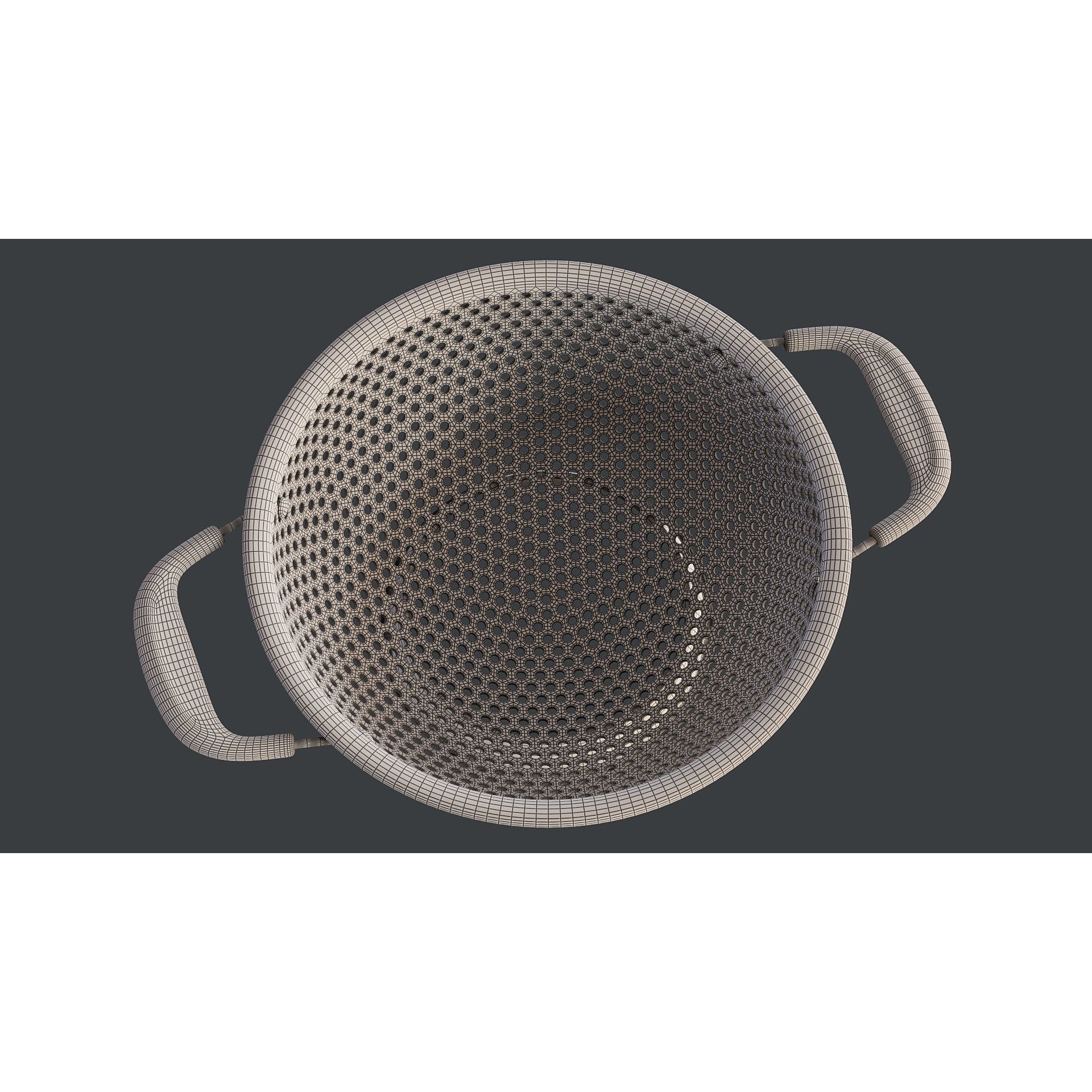 Stainless Steel Colander - PBR Game-Ready 3D Model - View 18