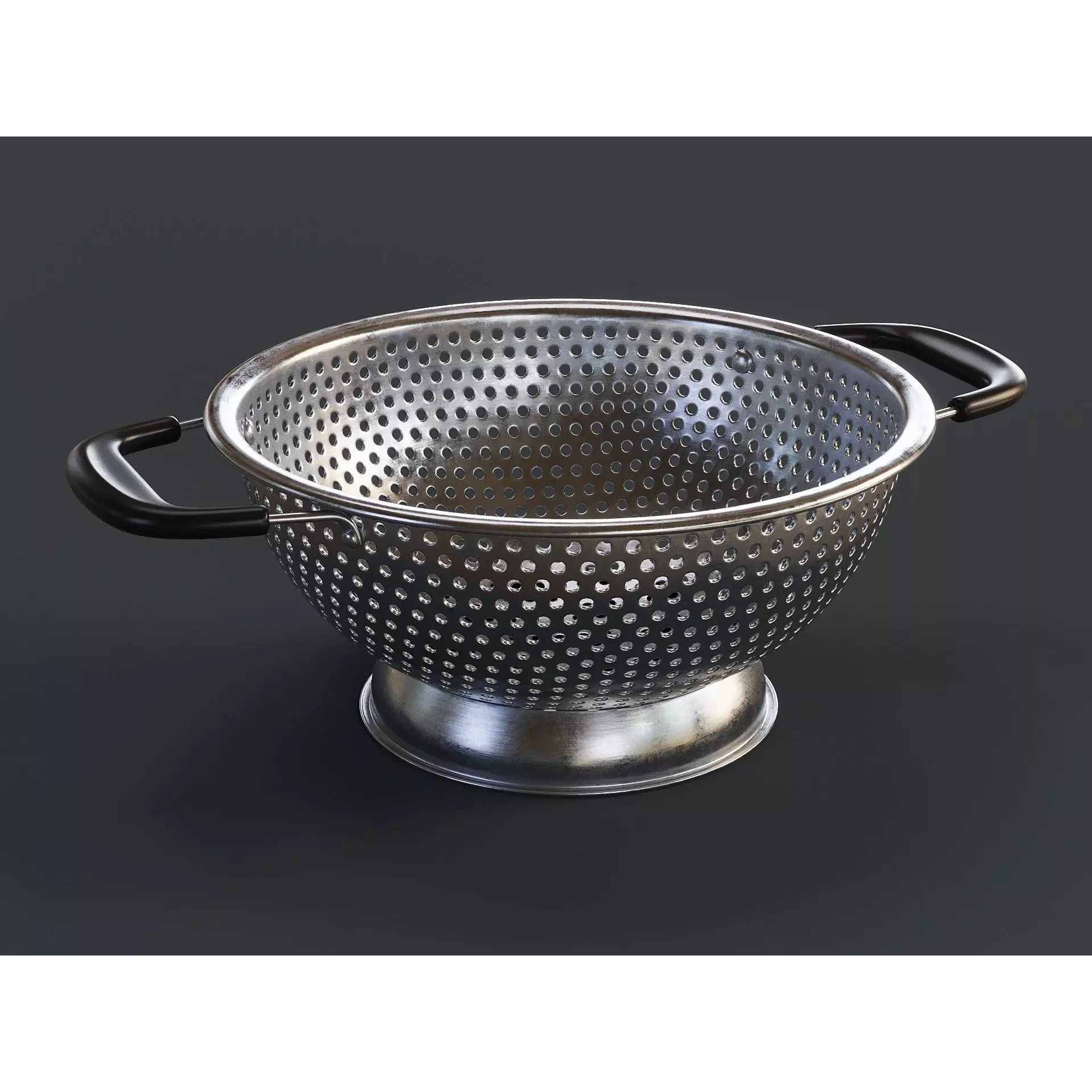 Stainless Steel Colander - PBR Game-Ready 3D Model - View 2