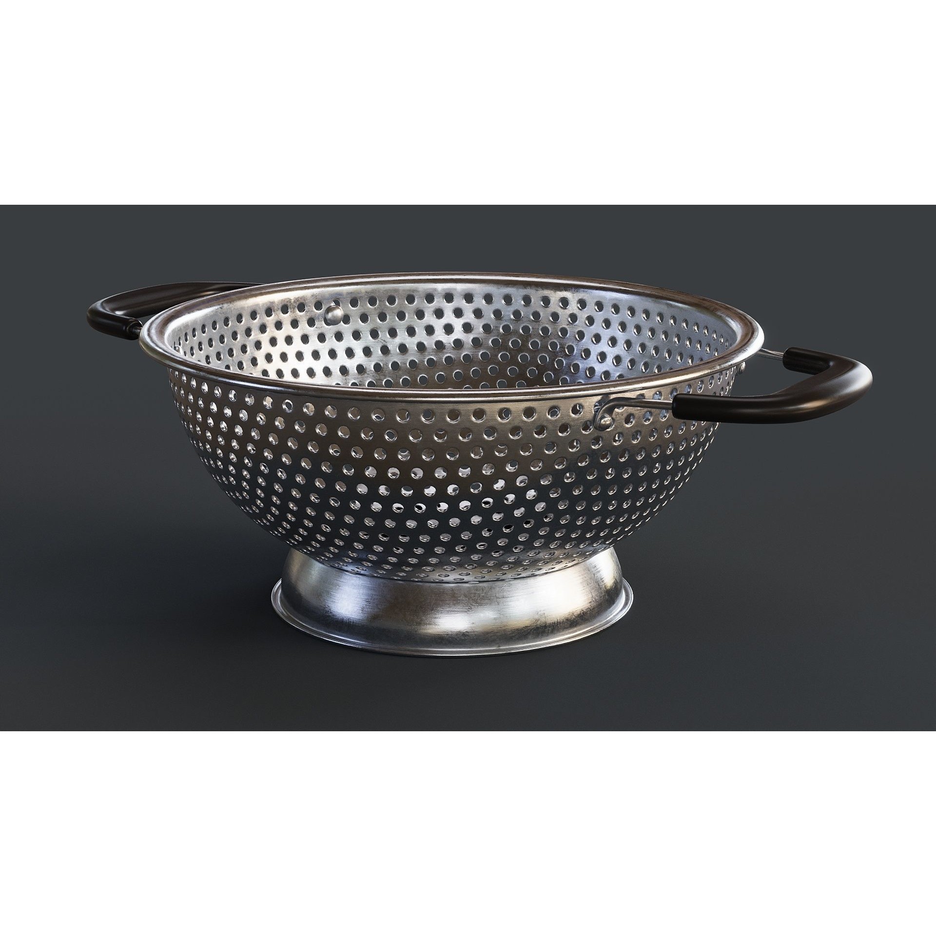 Stainless Steel Colander - PBR Game-Ready 3D Model - View 4