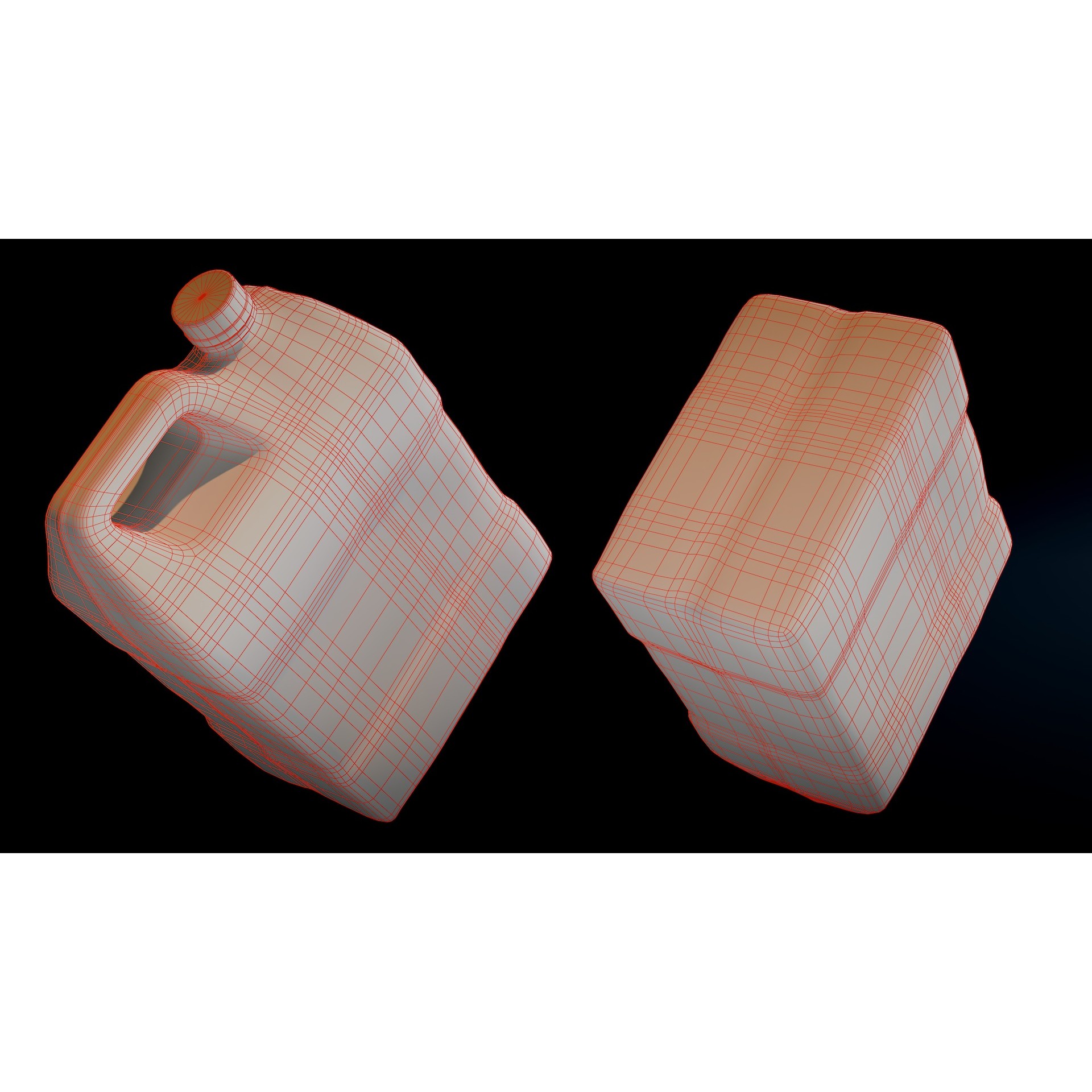 Plastic Jerrycans and Bottles - Low-Poly Game-Ready 3D Model
