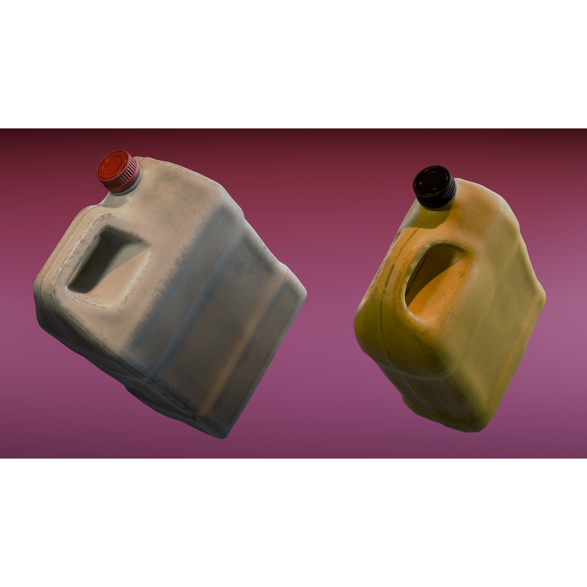 Plastic Jerrycans and Bottles - Low-Poly Game-Ready 3D Model - View 10