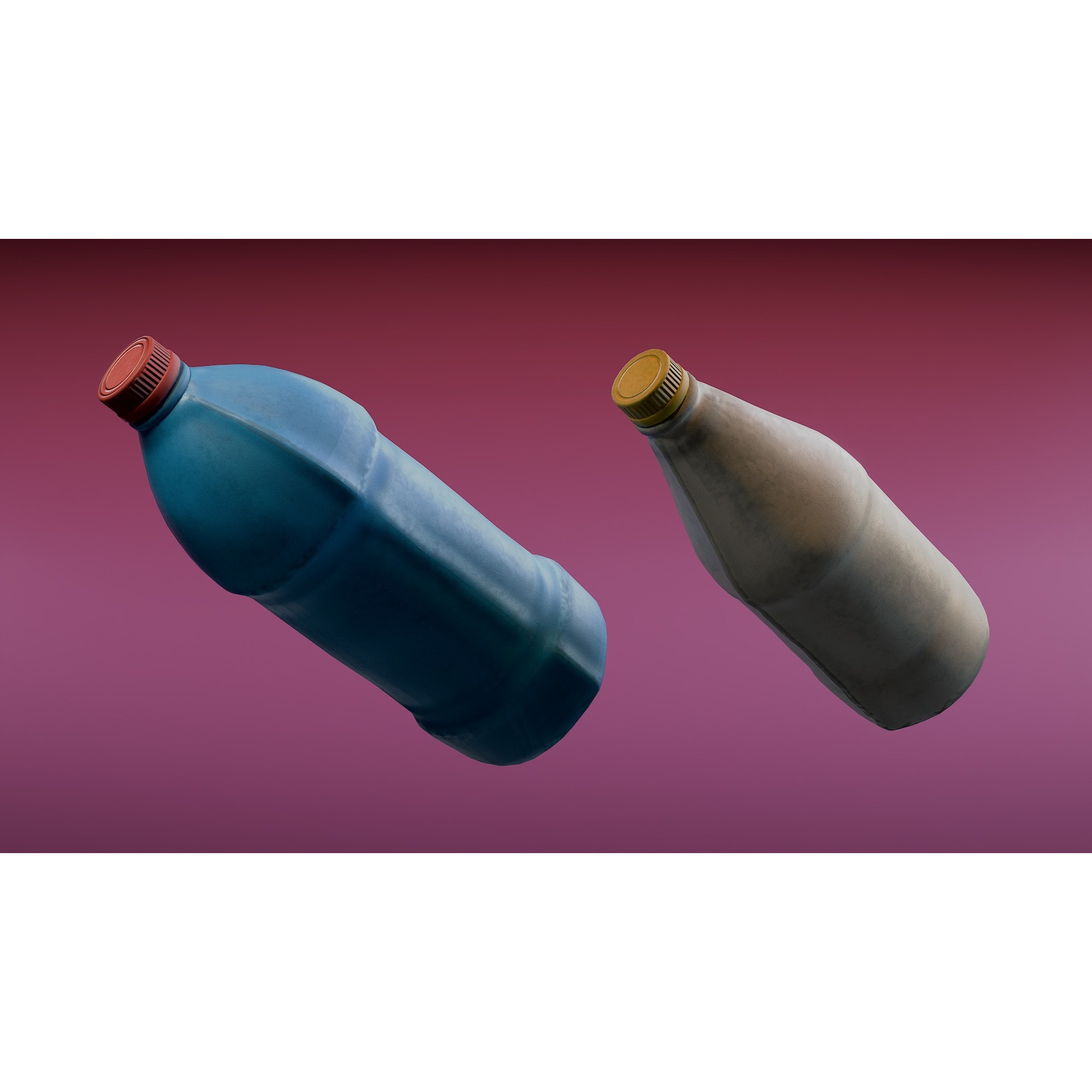 Plastic Jerrycans and Bottles - Low-Poly Game-Ready 3D Model - View 11