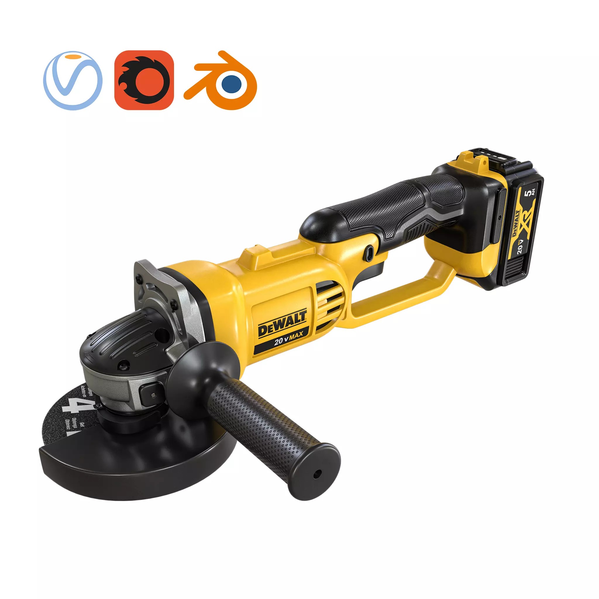 DeWALT DCG412N XR 18V - Game-Ready 3D Model - View 3