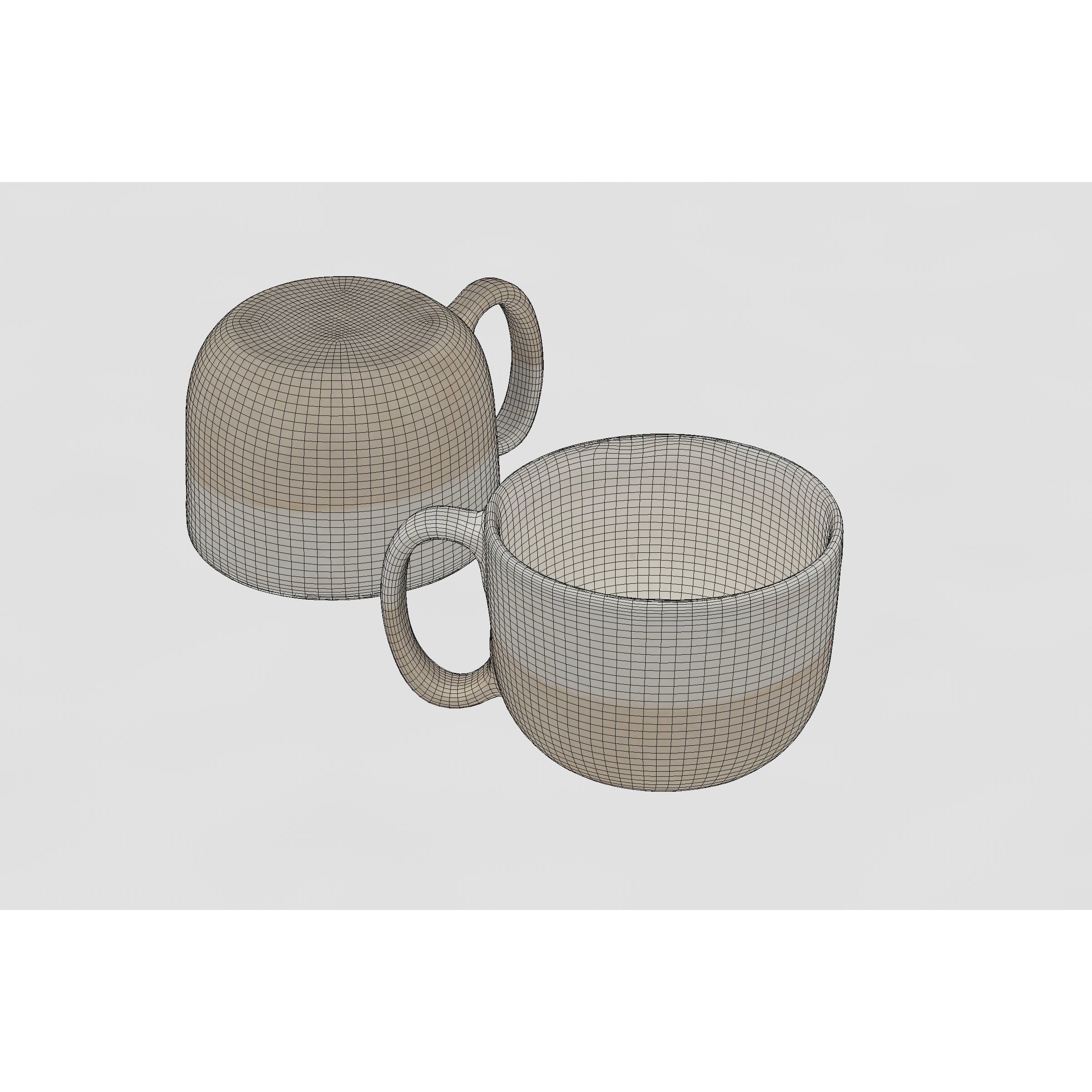 Cup Nature White Dipped - Game-Ready 3D Model