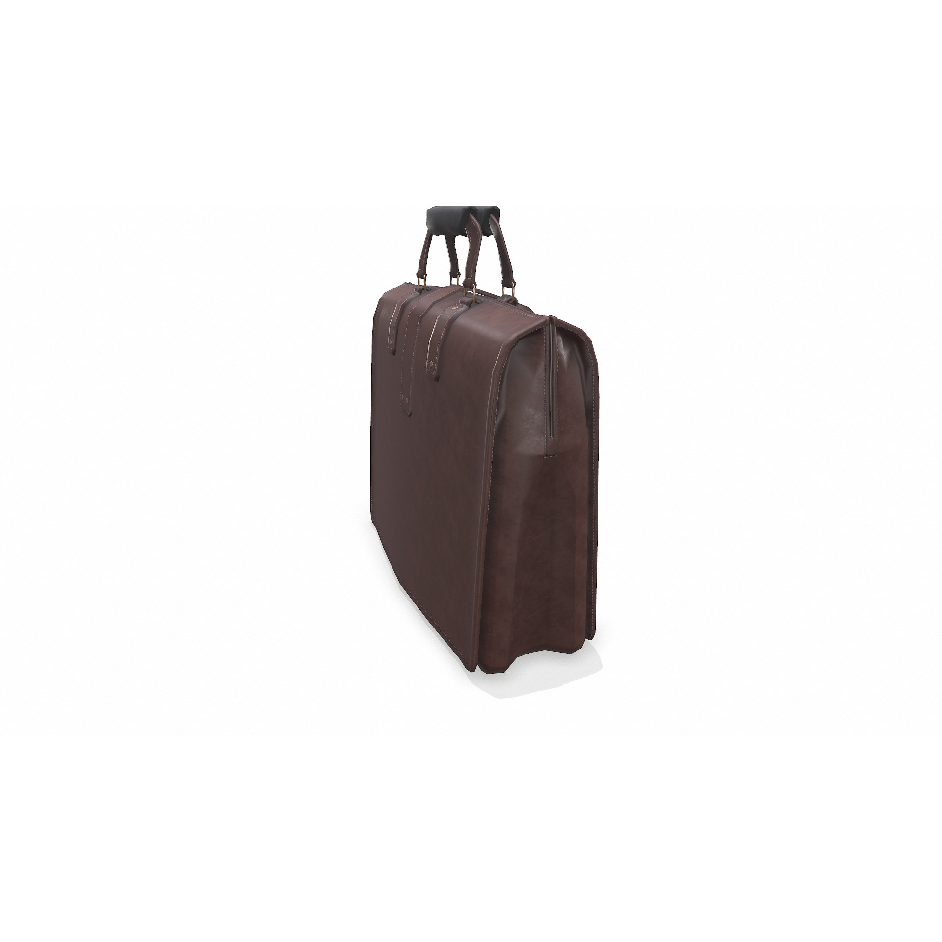 Old Vintage Leather Bag - Low-Poly Game-Ready 3D Model - View 10