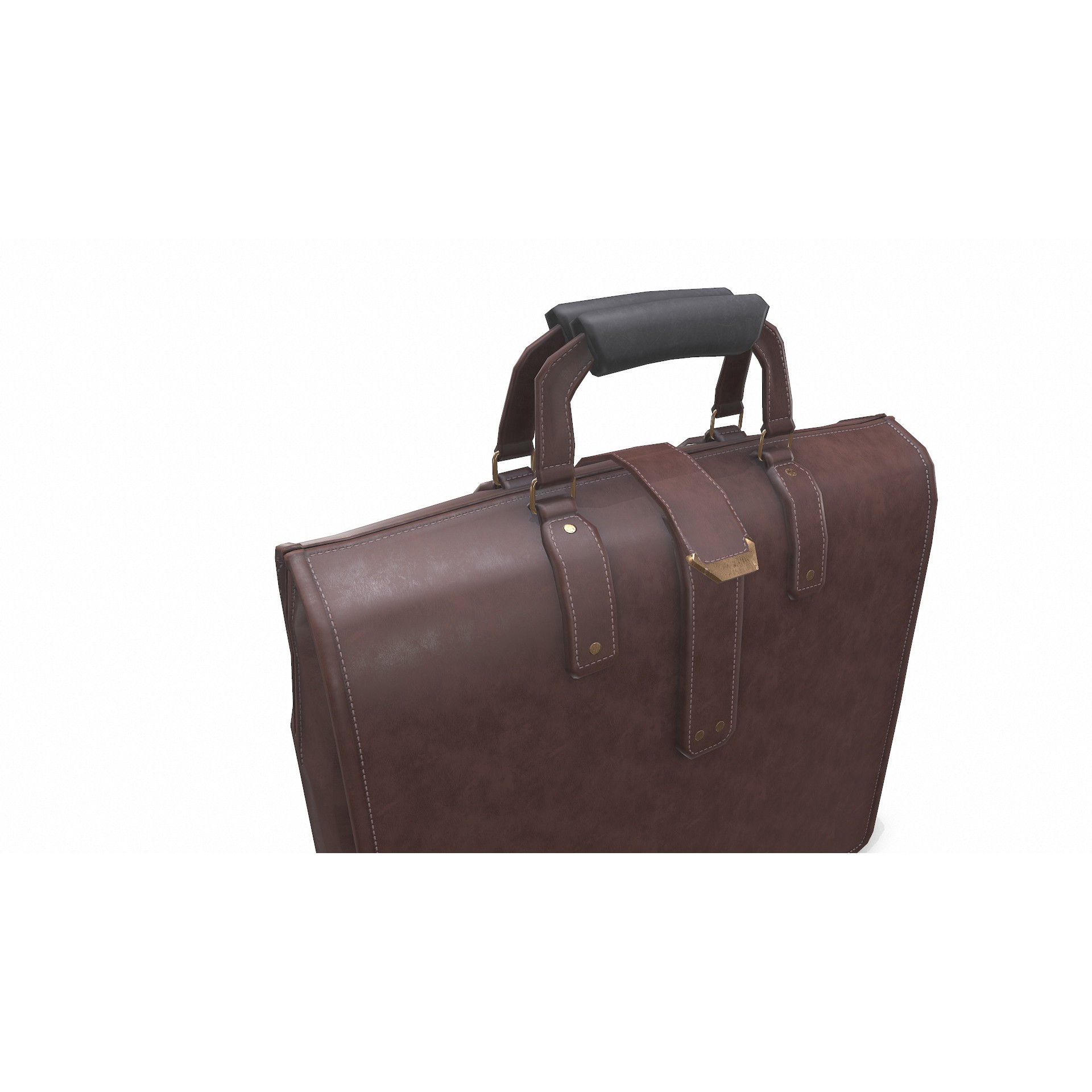 Old Vintage Leather Bag - Low-Poly Game-Ready 3D Model - View 12