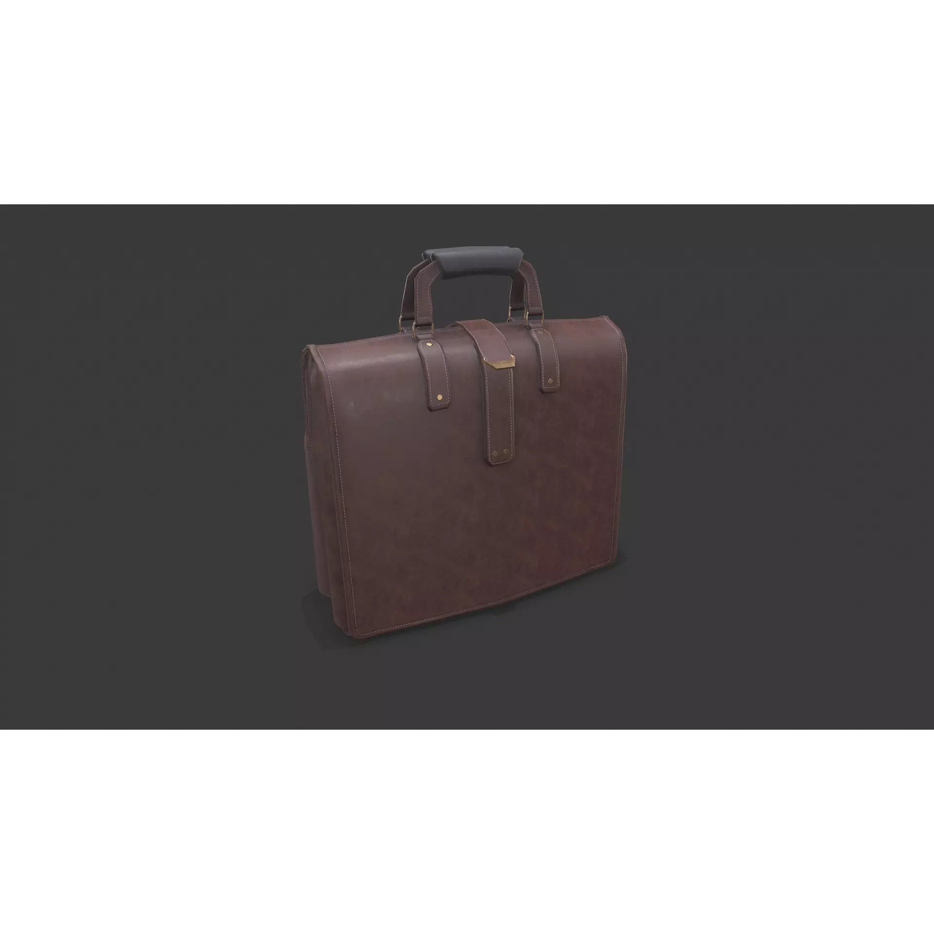 Old Vintage Leather Bag - Low-Poly Game-Ready 3D Model - View 2