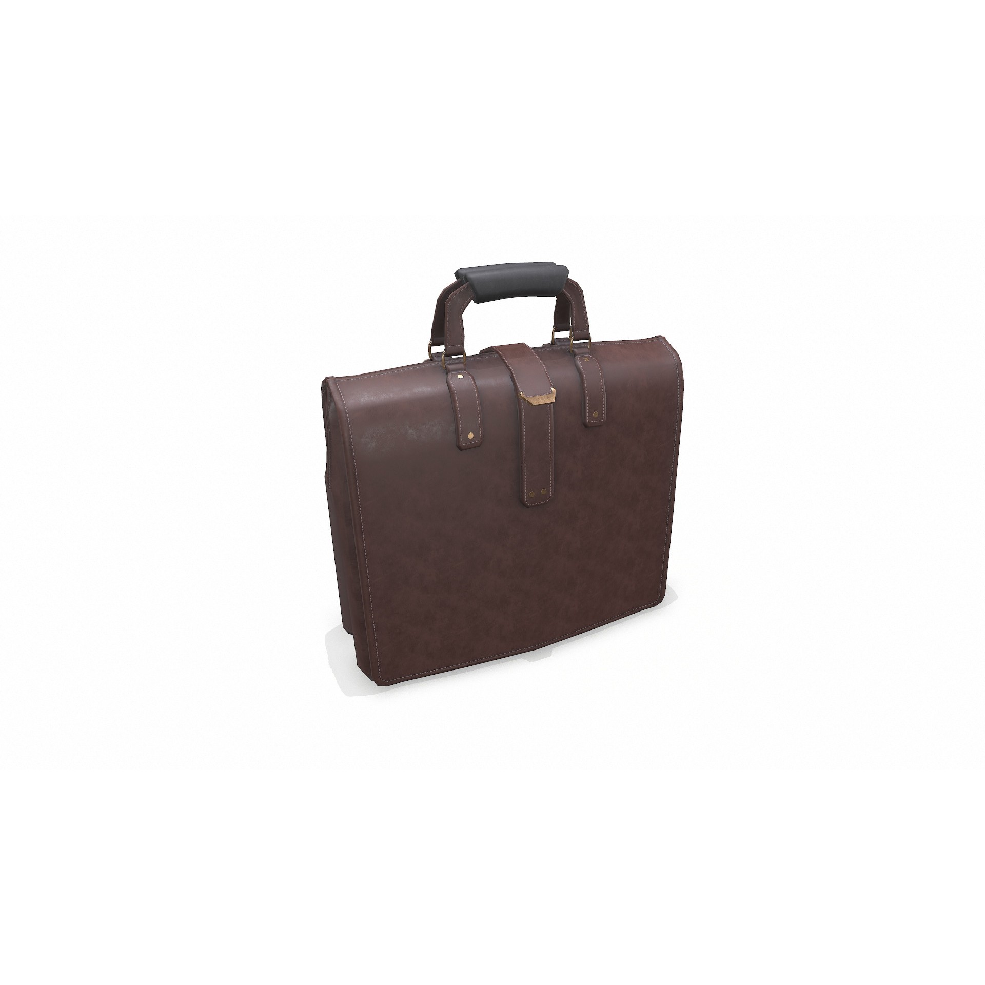 Old Vintage Leather Bag - Low-Poly Game-Ready 3D Model - View 4