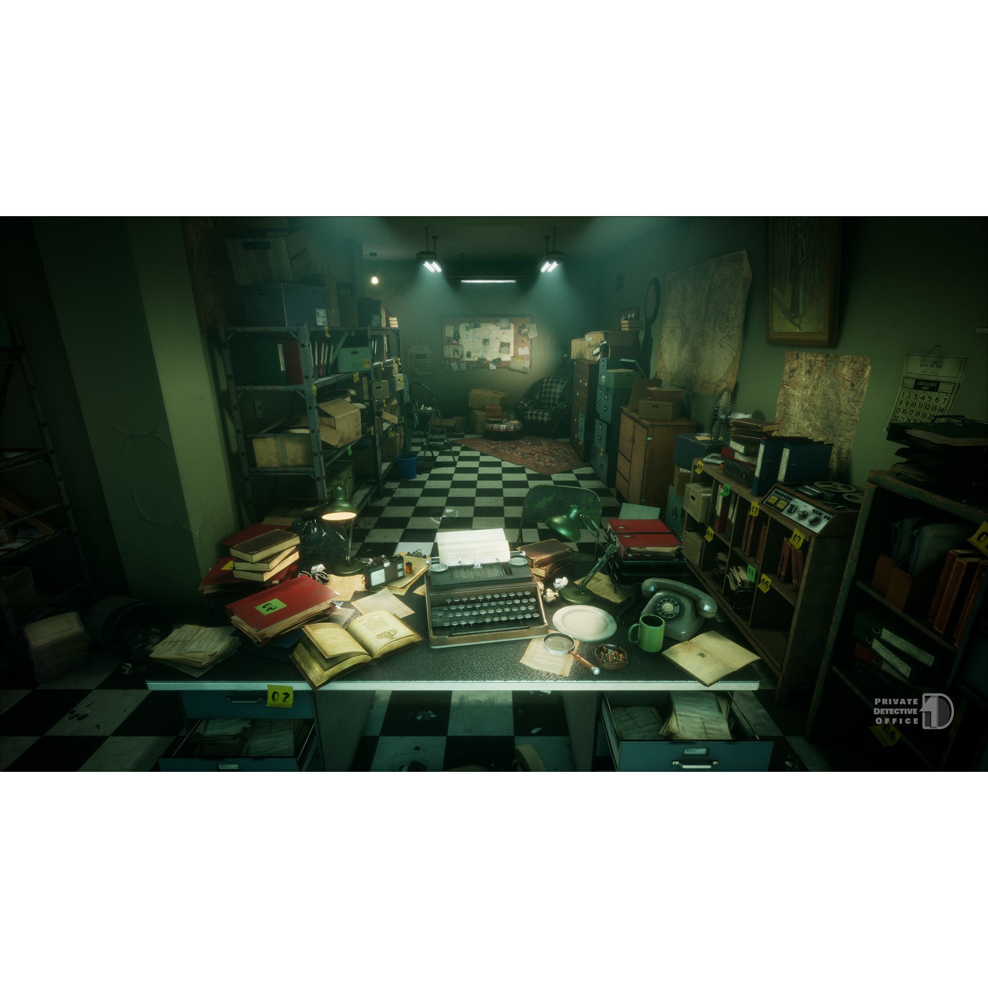 Detective Office - Low-Poly Game-Ready 3D Model - View 11
