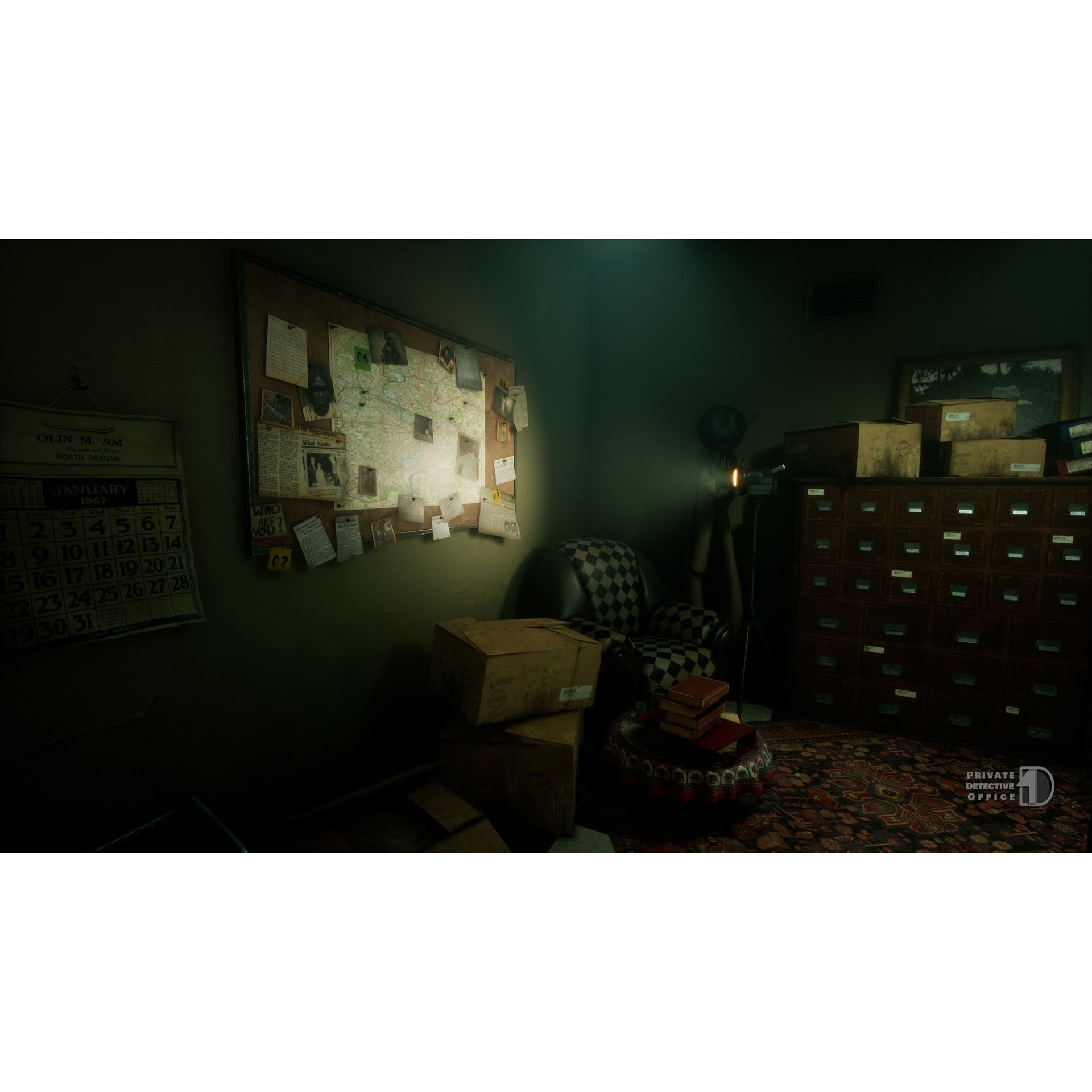 Detective Office - Low-Poly Game-Ready 3D Model - View 15