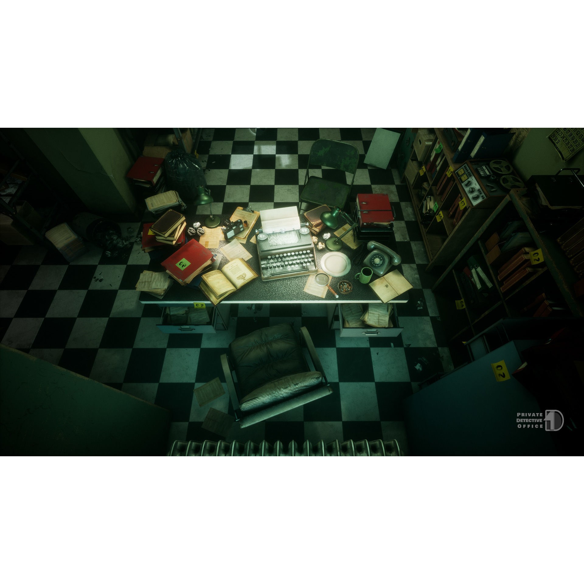 Detective Office - Low-Poly Game-Ready 3D Model - View 18