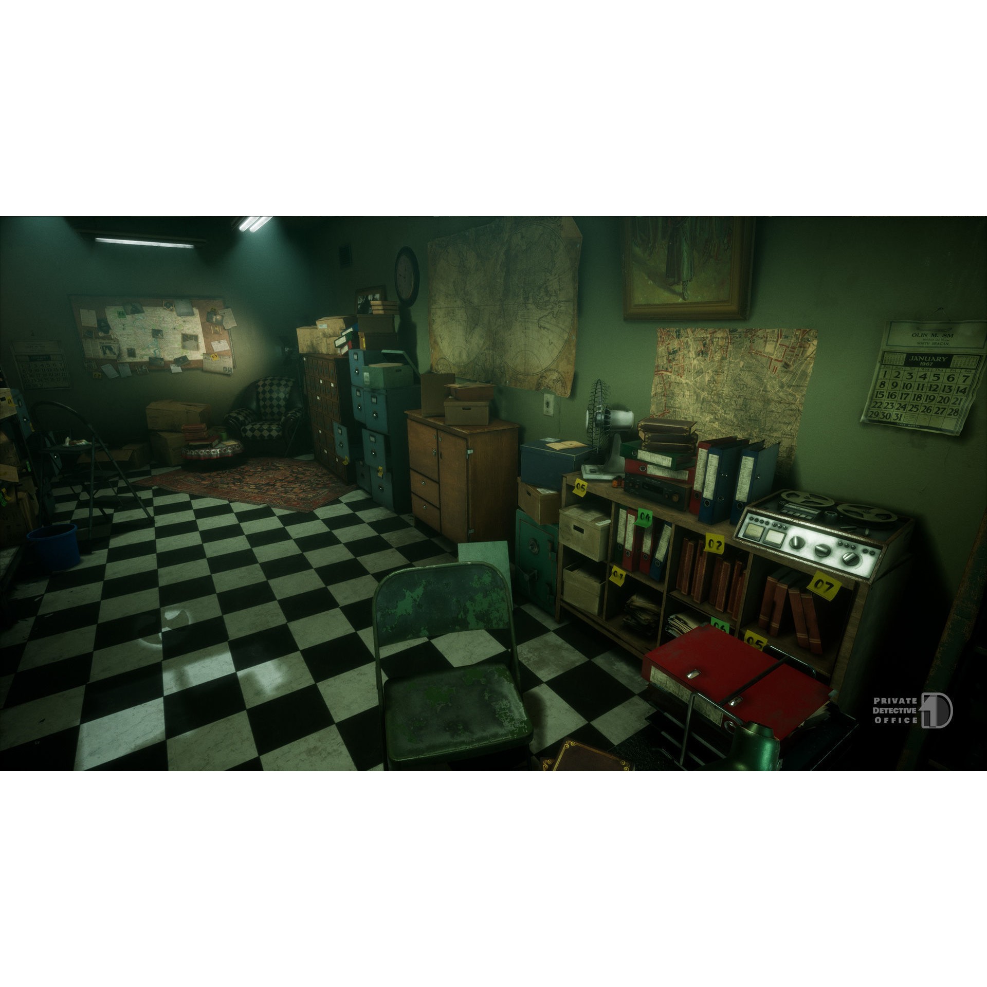 Detective Office - Low-Poly Game-Ready 3D Model - View 19