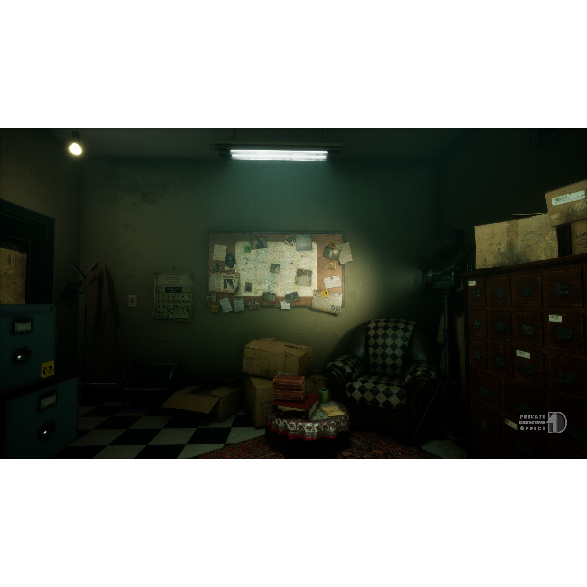 Detective Office - Low-Poly Game-Ready 3D Model - View 9