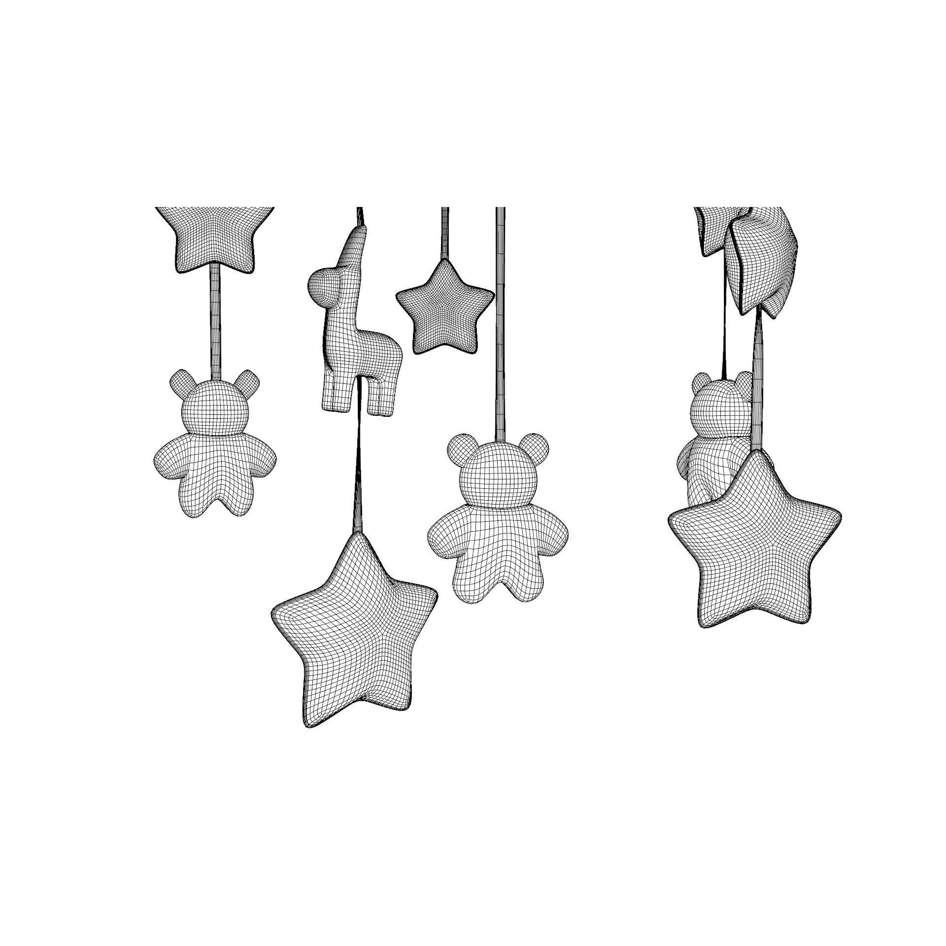 Baby Mobile - Low-Poly Game-Ready 3D Model - View 13