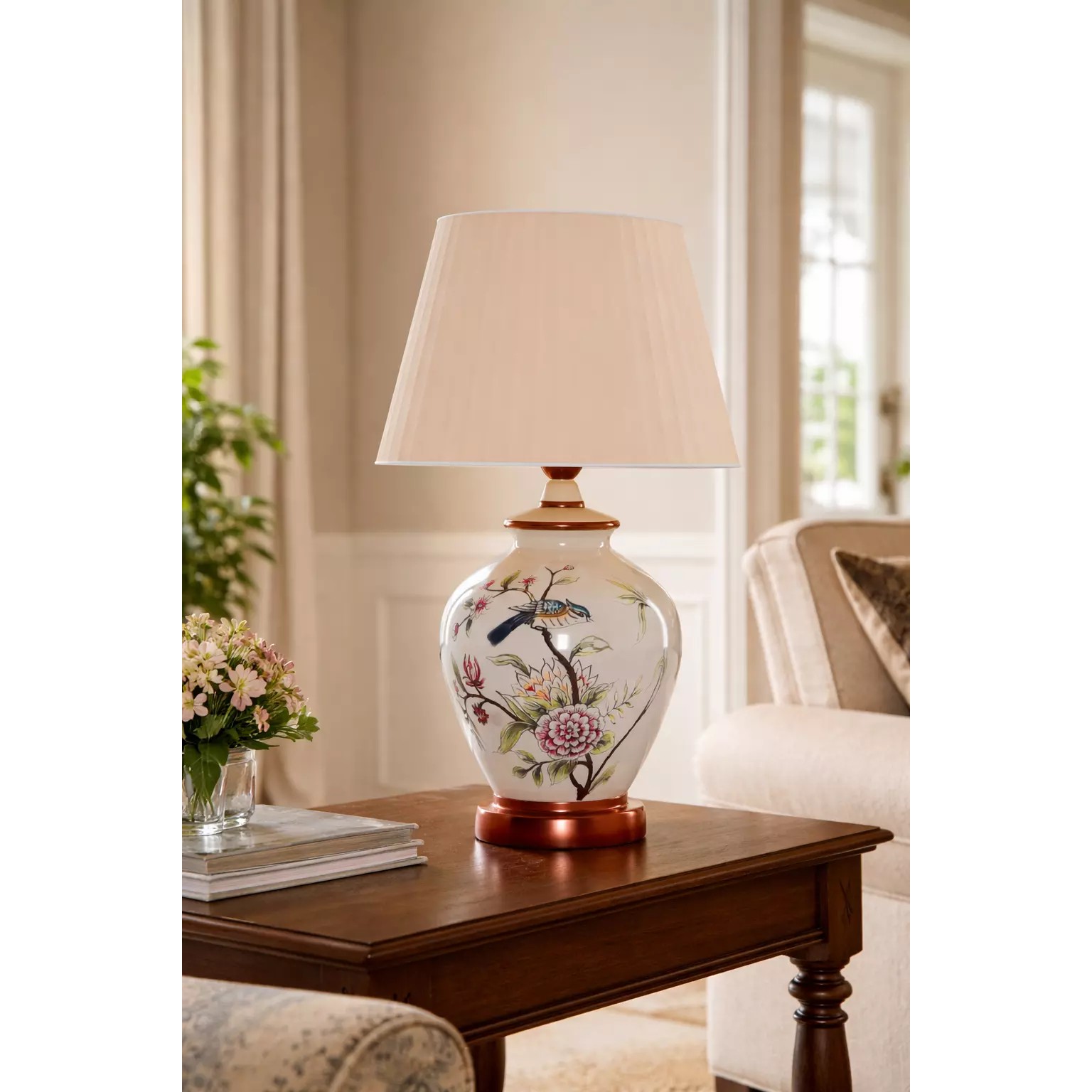 Decorative Ceramic Table Lamp - Low-Poly 3D Model - View 2