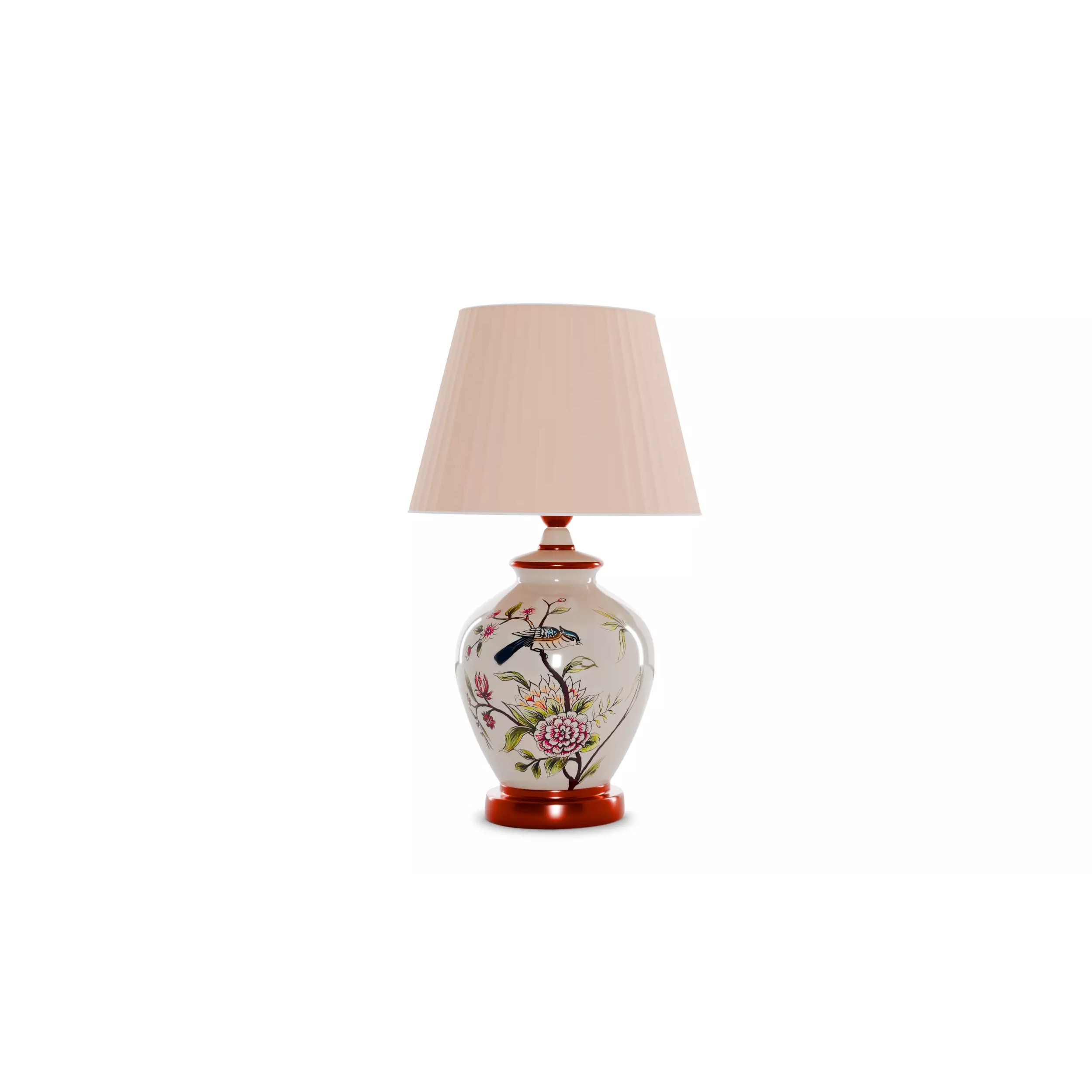 Decorative Ceramic Table Lamp - Low-Poly 3D Model - View 8
