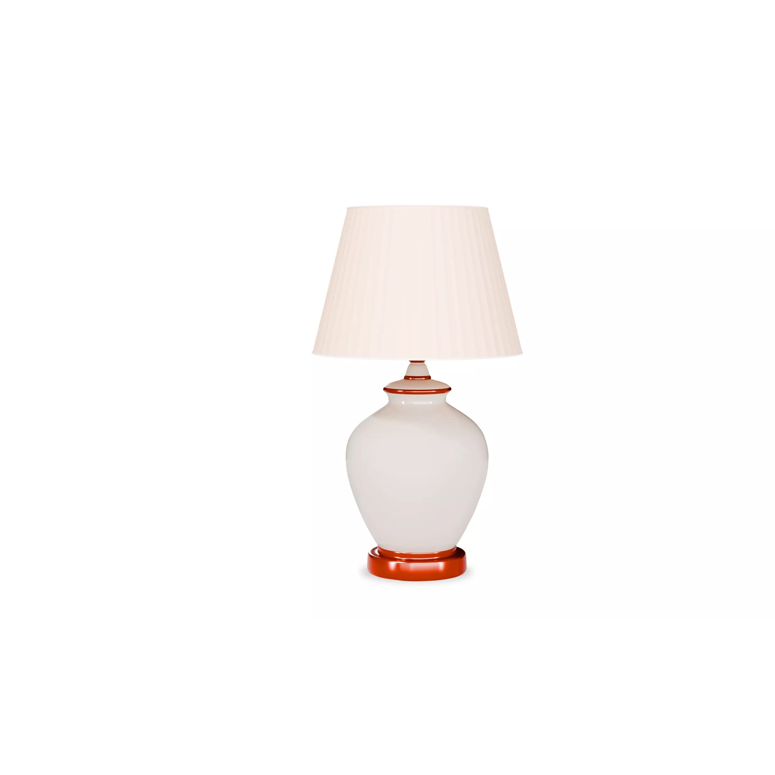Decorative Ceramic Table Lamp - Low-Poly 3D Model - View 9