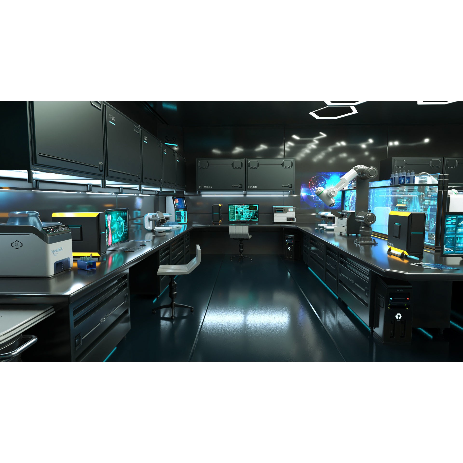 Sci Fi Interior Laboratory - PBR Game-Ready 3D Model - View 12