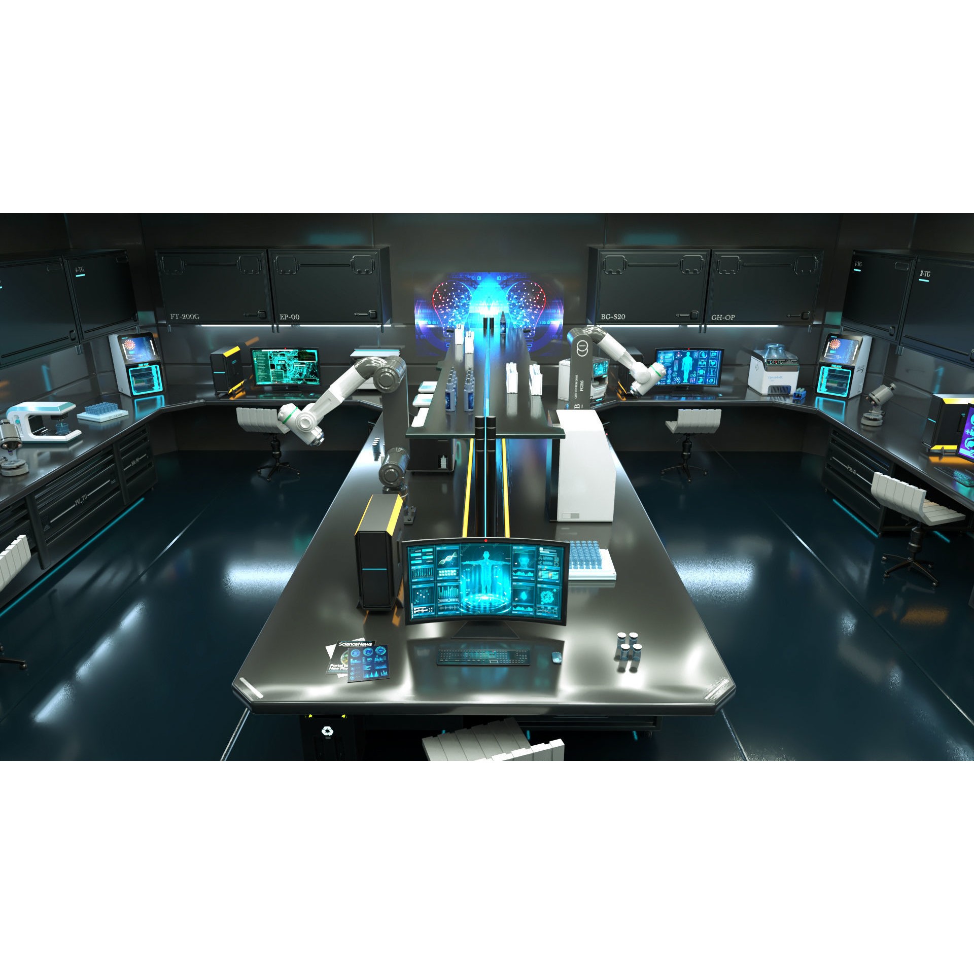 Sci Fi Interior Laboratory - PBR Game-Ready 3D Model - View 13